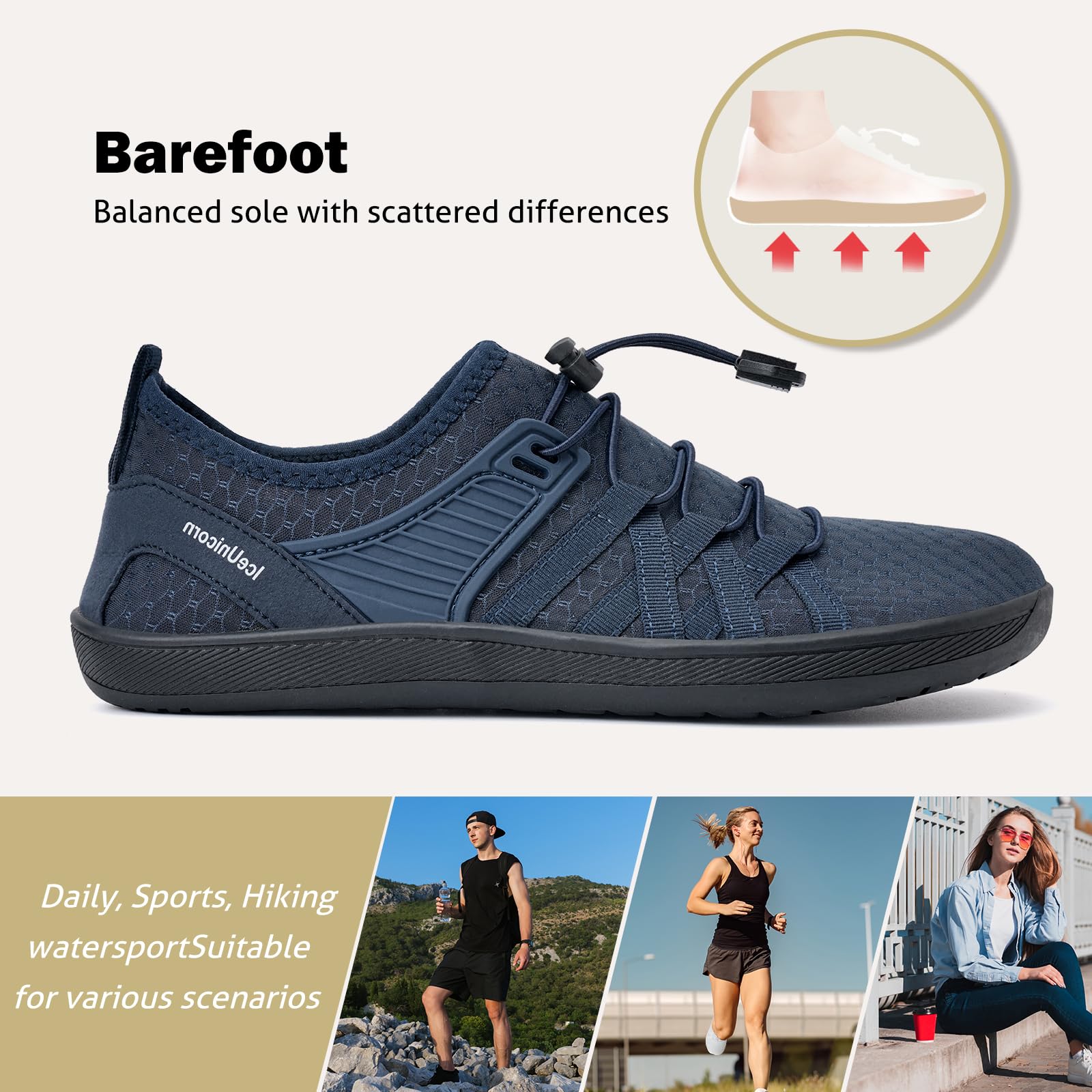 Szerokie buty do chodzenia boso, męskie, damskie, lekkie, siatkowe, plażowe, do wody, na siłownię, do pływania