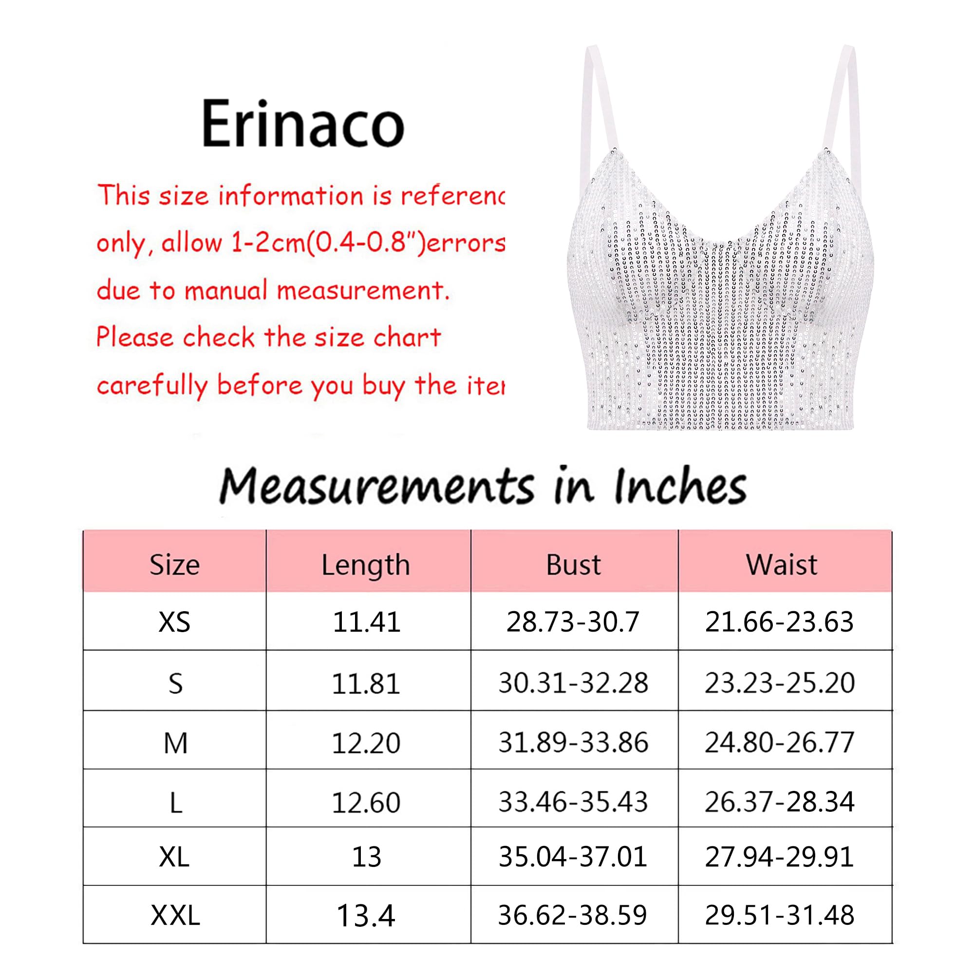 Erinaco Camiseta sin mangas con diamantes de imitación para mujer, con cuentas de color, top de tubo, corsé sexy, brasier de verano