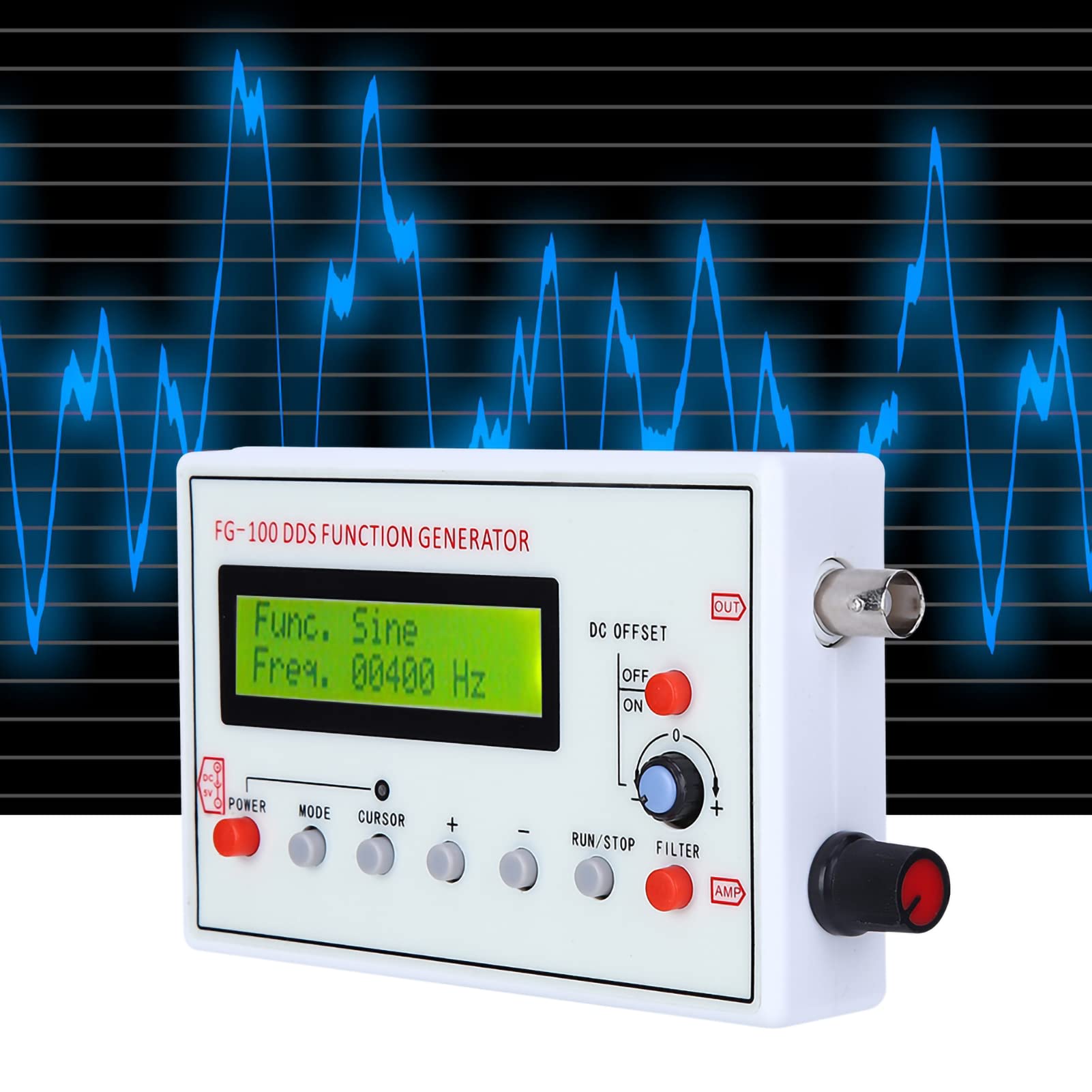 Fyearfly DDS-Signalgenerator 1 Hz–500 kHz, FG-100 Frequenzgenerator Funktionsgenerator Sinuswelle Rechteck- Und Dreieckwelle Zählersignalquelle, Zum Testen Und Debuggen