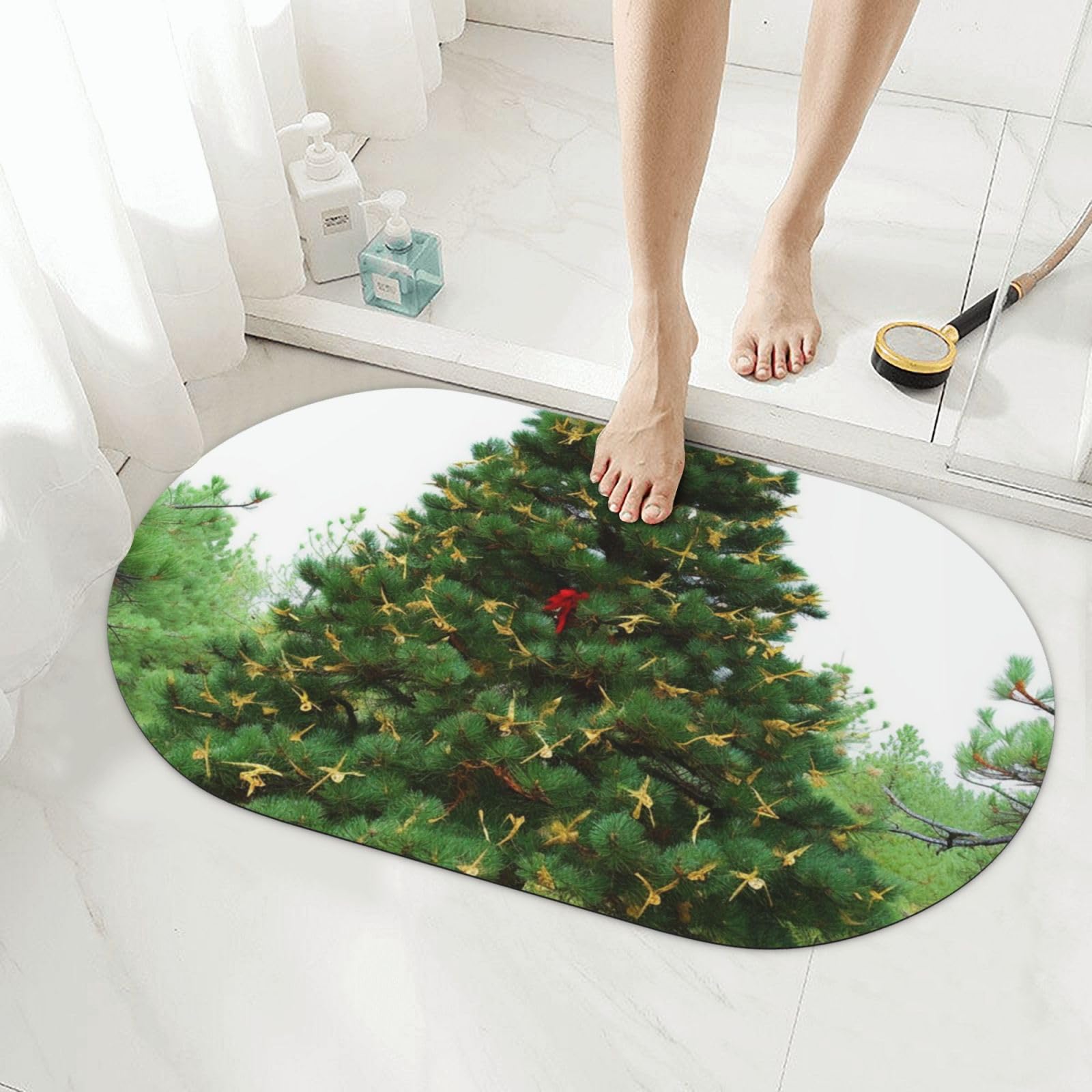 Tapis de bain en pierre de pin Garlad premium de 50 x 80 cm