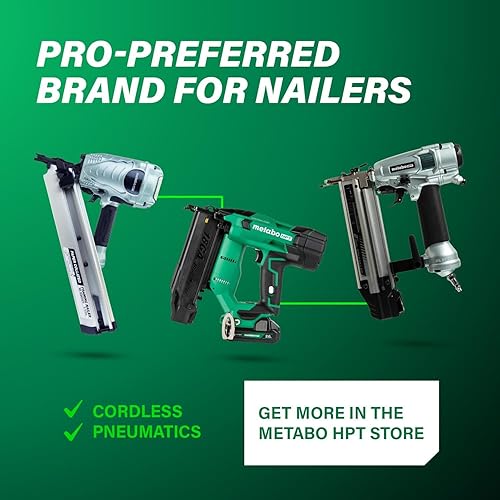 Miniatura 9 de Metabo HPT Clavadora para enmarcar  Marca Pro Preferred de clavadoras neumáticas  Cargador de 30 grados  Acepta clavos de papel de 2 a 3-12 pulgadas