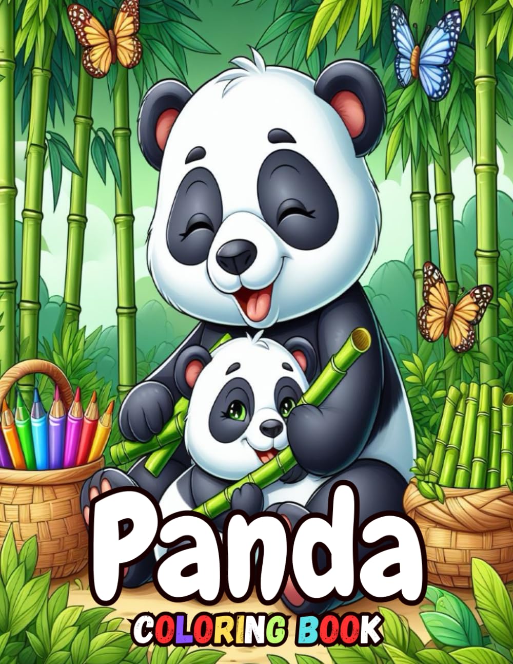 Panda Coloring Book: A Cute and Whimsical Coloring Pages for Kids Ages 4-8 or 8-12 Featuring Adorable Pandas