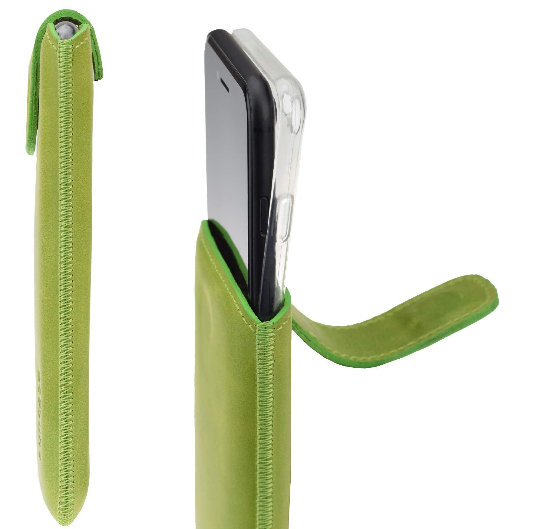 Suncase Custodia In Pelle Per IPhone X: Fatta A Mano Con Linguetta Di Estrazione