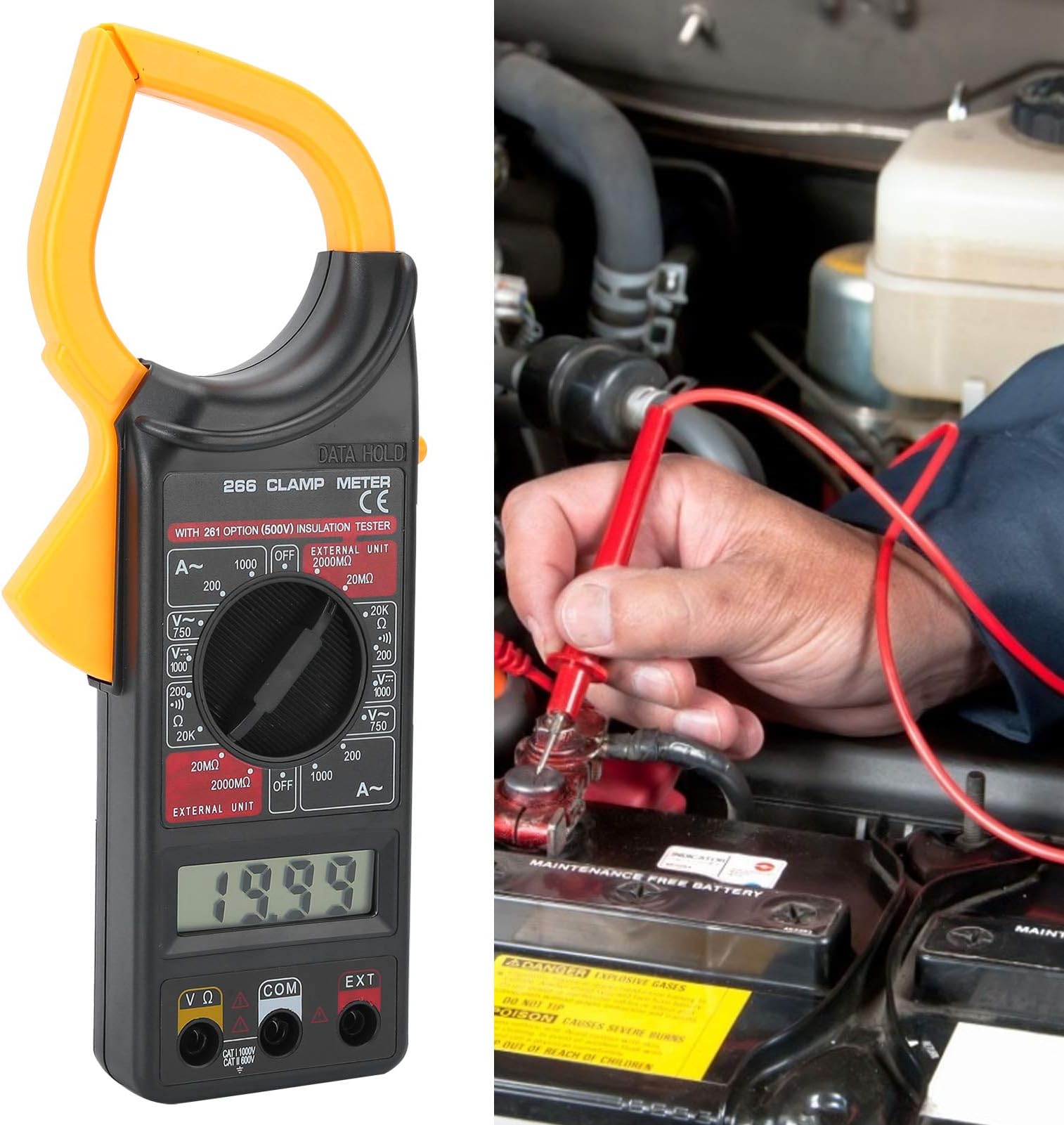 Digital Clamp Meter, Voltmeter Clamp Meter, DT‑266 Multimeter for Home Industry