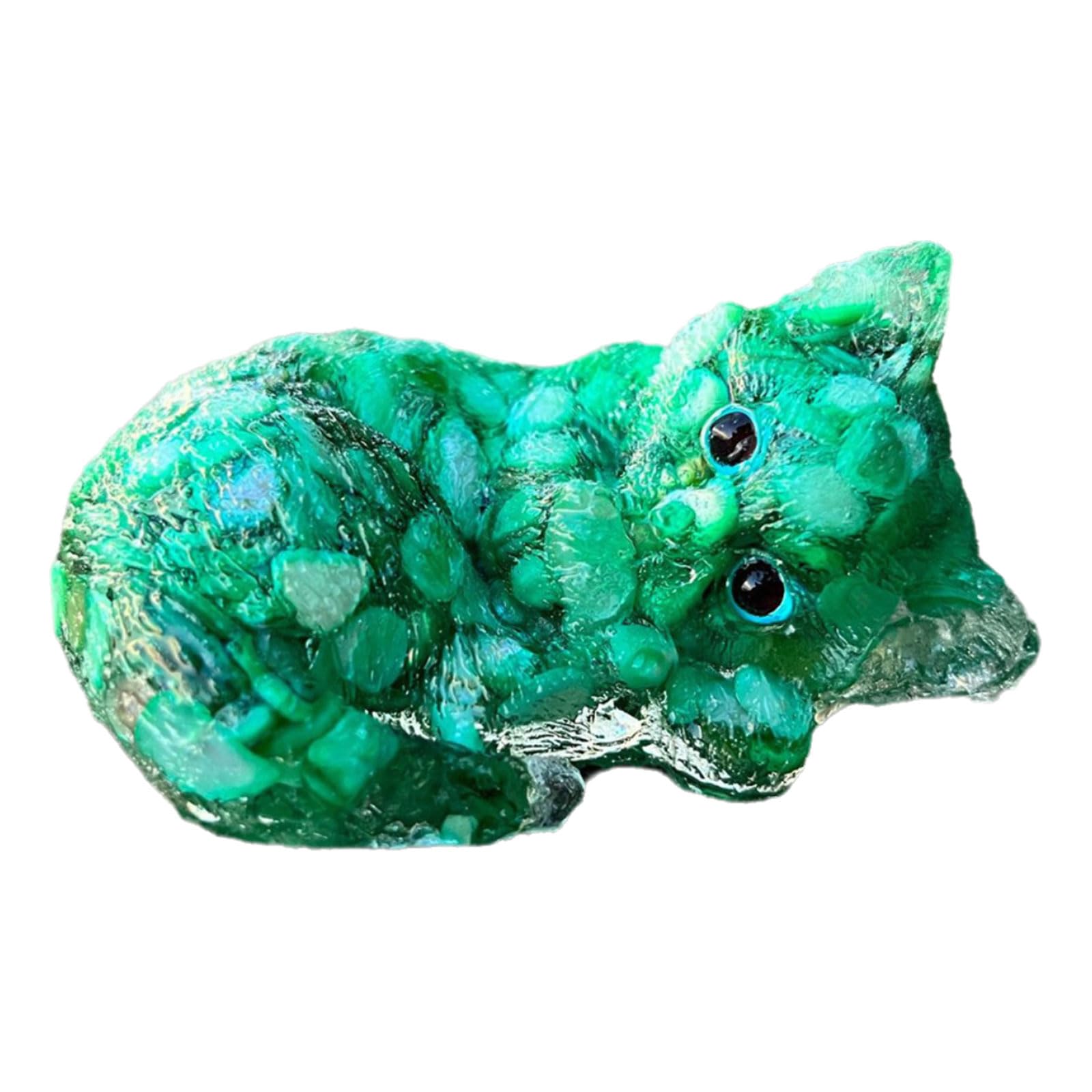 Figurine De Chat Endormi En Cristal - Mini Décoration Pour Bureau Ou Maison - Dimensions 38 X 33 X 23 Mm - Cadeau Pour Amoureux Des Chats