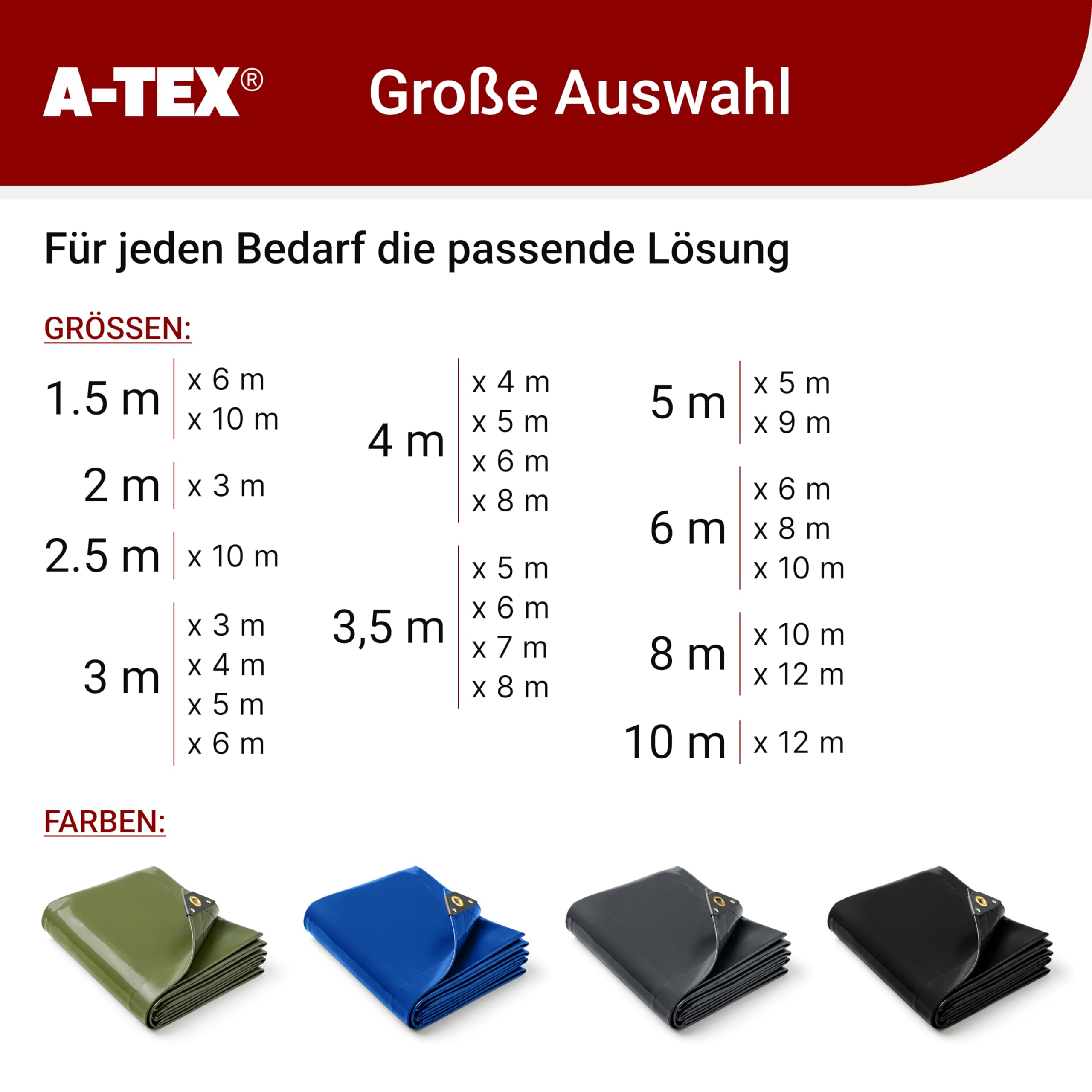 A-TEX® PVC Abdeckplane 650 g/m² LKW Plane mit Ösen (Grün, 2 x 3 m) | Verschiedene Größen und Farben wählbar | Gartenplane Bauplane Bootsplane Holzplane | wasserdicht | reißfest | uv-stabilisiert