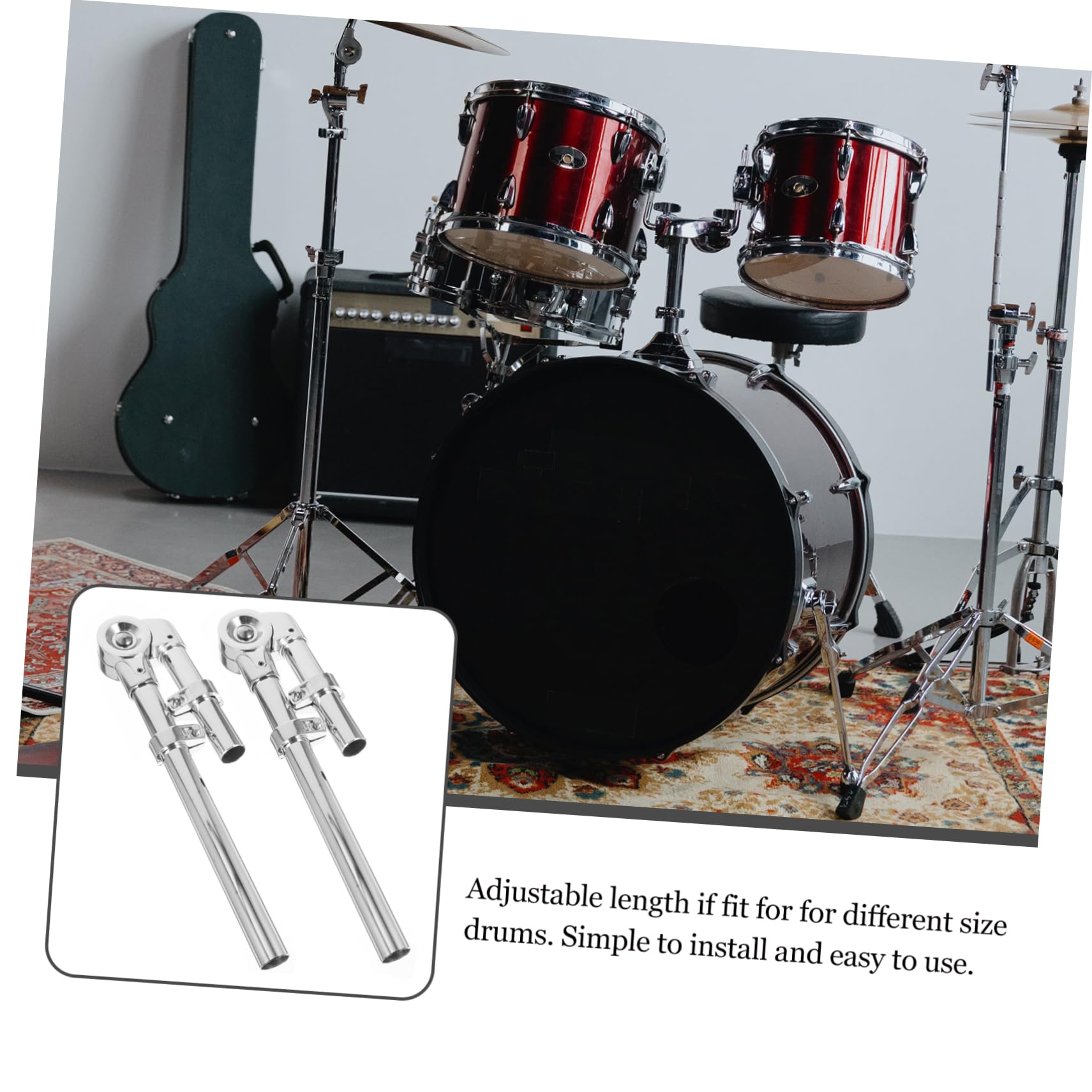 ifundom Percussion Rack 1 Pair Tom Drum Holder Bracket for Tom Drum Performance Display Bracket Easy to Install
