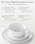 MALACASA 12 Pièces Ensembles de vaisselle en porcelaine, assiettes et bols de qualité supérieure, coffrets à haute teneur 4, Chip & Résistant aux rayures, lave-vaisselle micro-ondes, blanc & Rim noir, Series LEXI