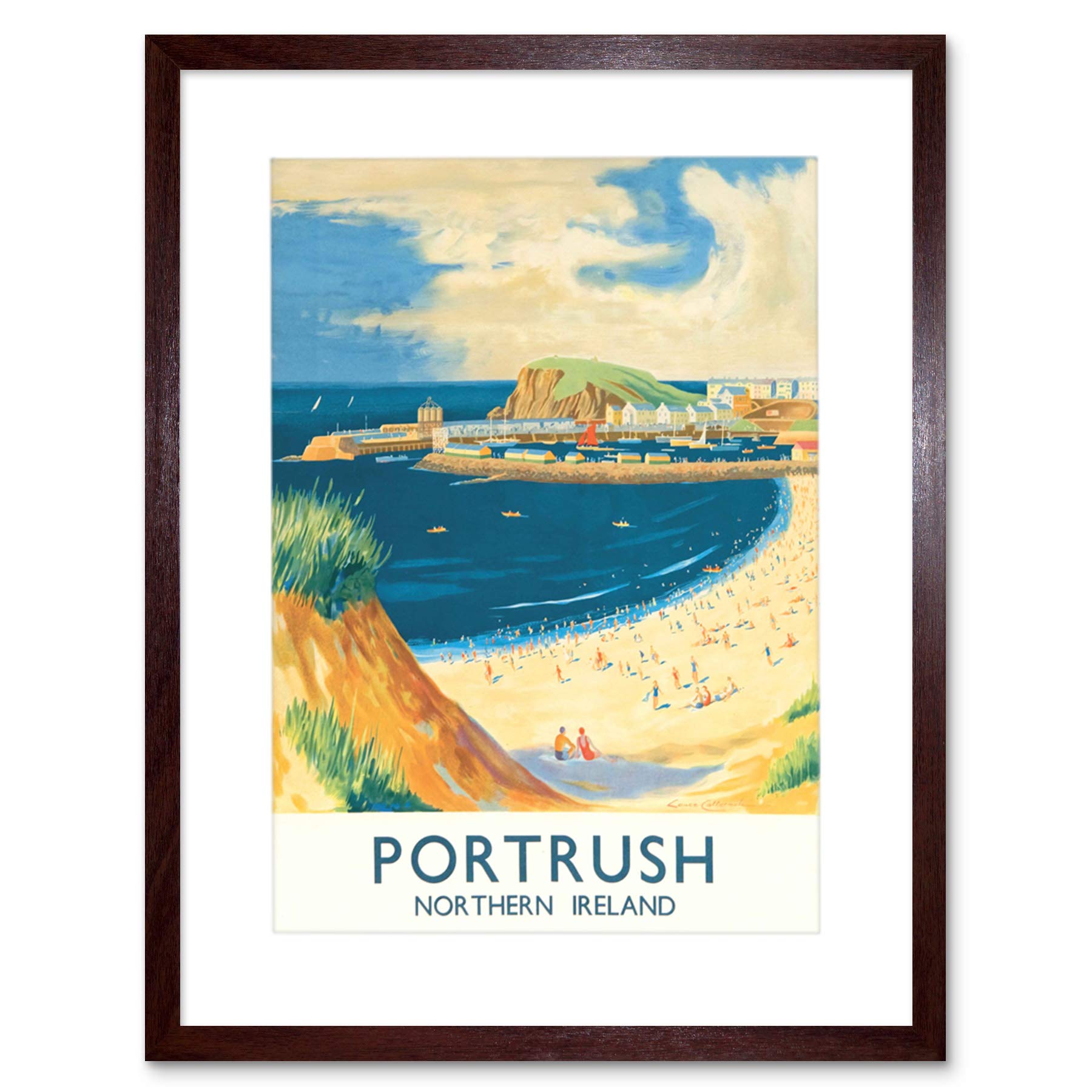 Wee Blue Coo Beach Coast Harbour Portrush Northern Ireland Picture Framed Wall Art Print