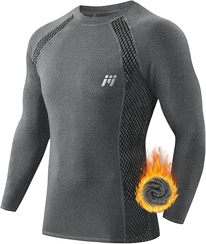 Miniatura 2 de MEETWEE Camisas térmicas para hombre manga larga forro polar capa base para clima frío invierno cálidas de compresión esquí correr