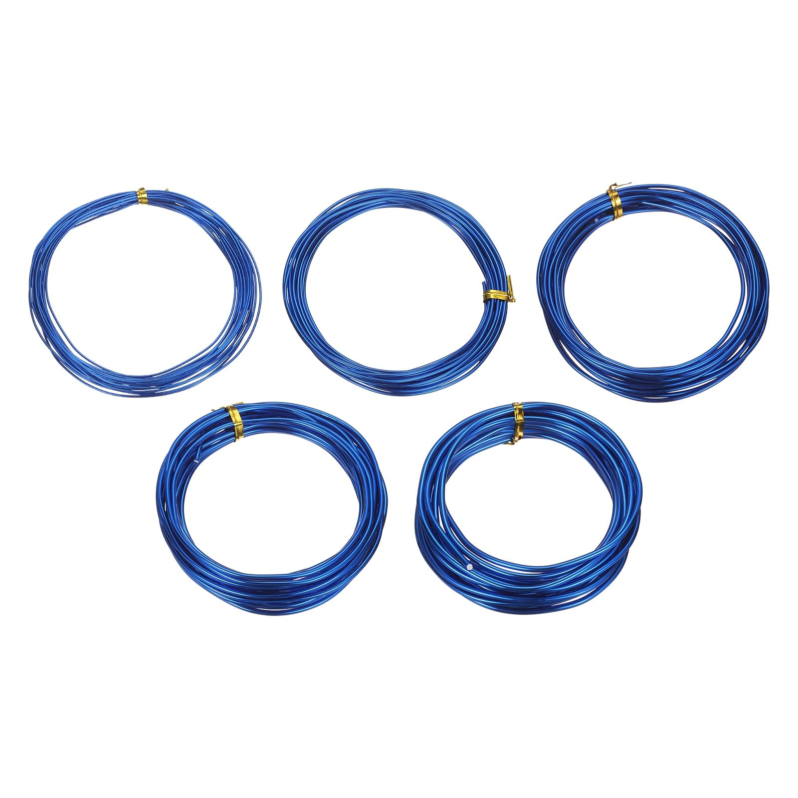 sourcing map 5 Roll Bonsai Wire 1/1.5/2/2.5/3mm Each Roll 16.4ft (5m) Anodized Aluminum Bonsai Wire for Gardening Tree Branch Fixing DIY Crafting, Sapphire Blue