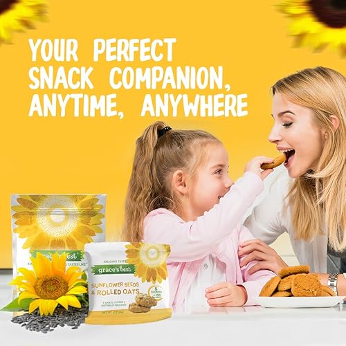 Miniatura 4 de Grace's Best Galletas - Bocadillo pequeño dulce y crujiente hecho con ingredientes naturales de calidad, semillas de girasol y avena enrollada,