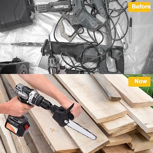 Miniatura 2 de Motosierra de taladro eléctrico accesorio de taladro eléctrico de 6 pulgadas accesorio de taladro de sierra de cadena con llave y cadena para