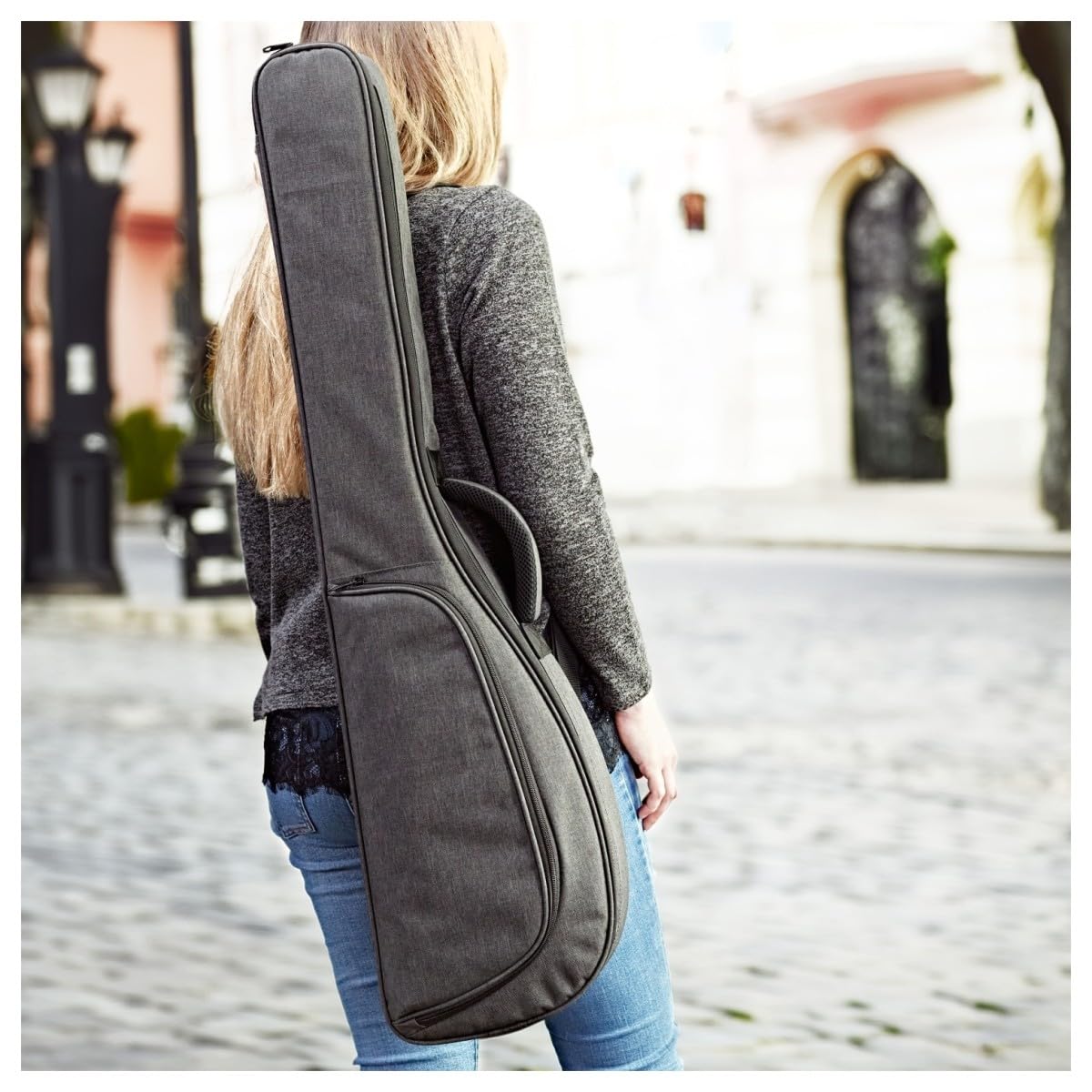Chitarra da viaggio G4M Solus, corde d'acciaio | Ideale per la Pratica Silenziosa e i Viaggi, Uscita Cuffie e Ingresso Aux Integrati, Telaio Removibile, Custodia