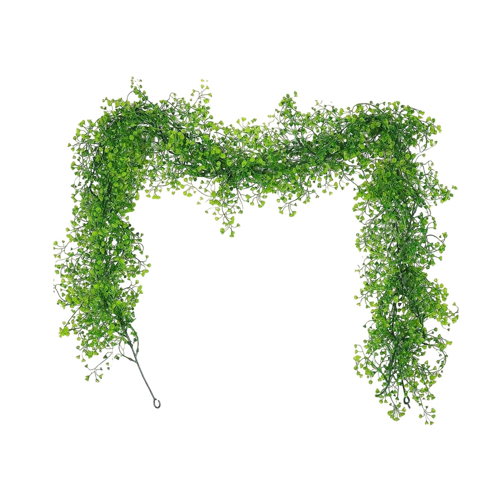 Fake Garland Plant 70.8in Artificial Hanging Plants Faux Ferns Leaves Ivy Garland for Halloween Thanksgiving Christmas Party Outdoor Indoor Garden Decor Party Fireplace Decoration (Green)