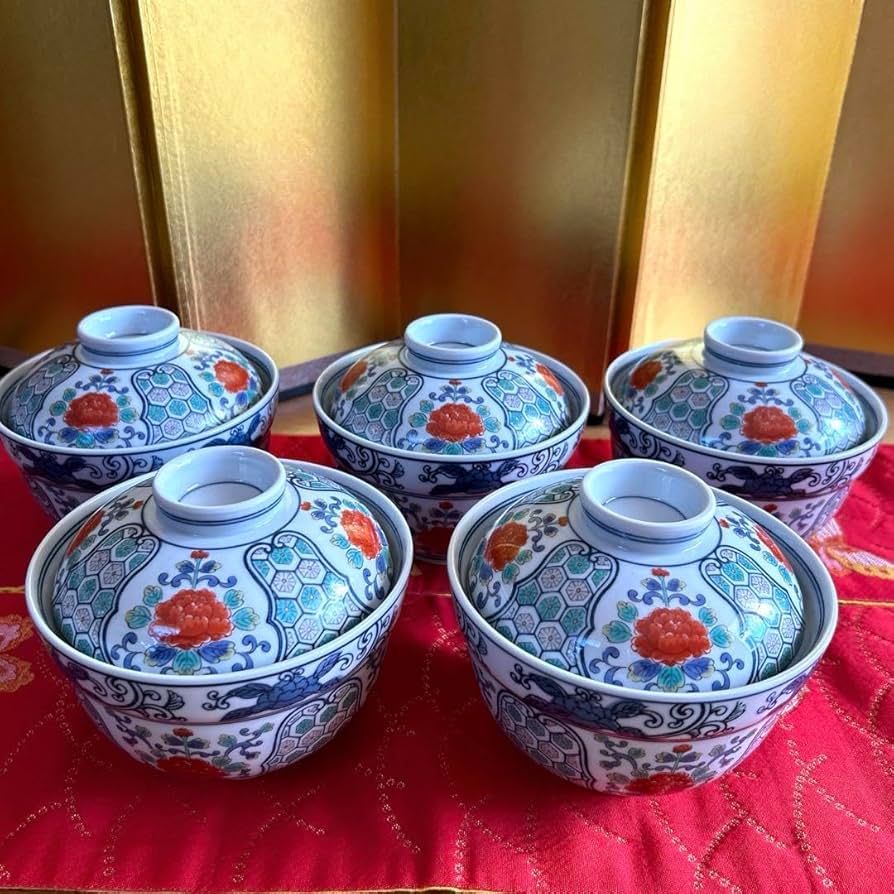 有田焼　藤太郎窯　雑煮碗揃　5客　蓋付き丼ぶり 有田焼 藤太郎窯 雑煮碗揃 5客 蓋付き丼ぶり