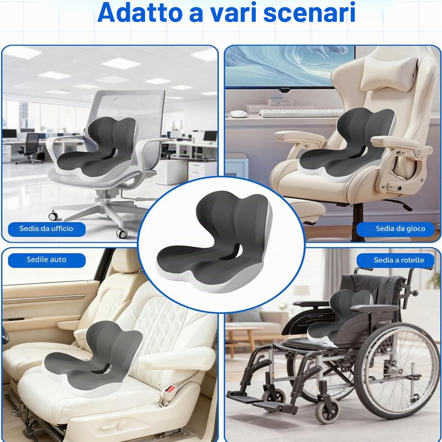 Cuscino per Sedile, Cuscino Sedia Ufficio Cuscino Sedile Auto,Adatto per l'uso su sedie da ufficio, in auto, su sedie a rotelle e in ambiente domestico.