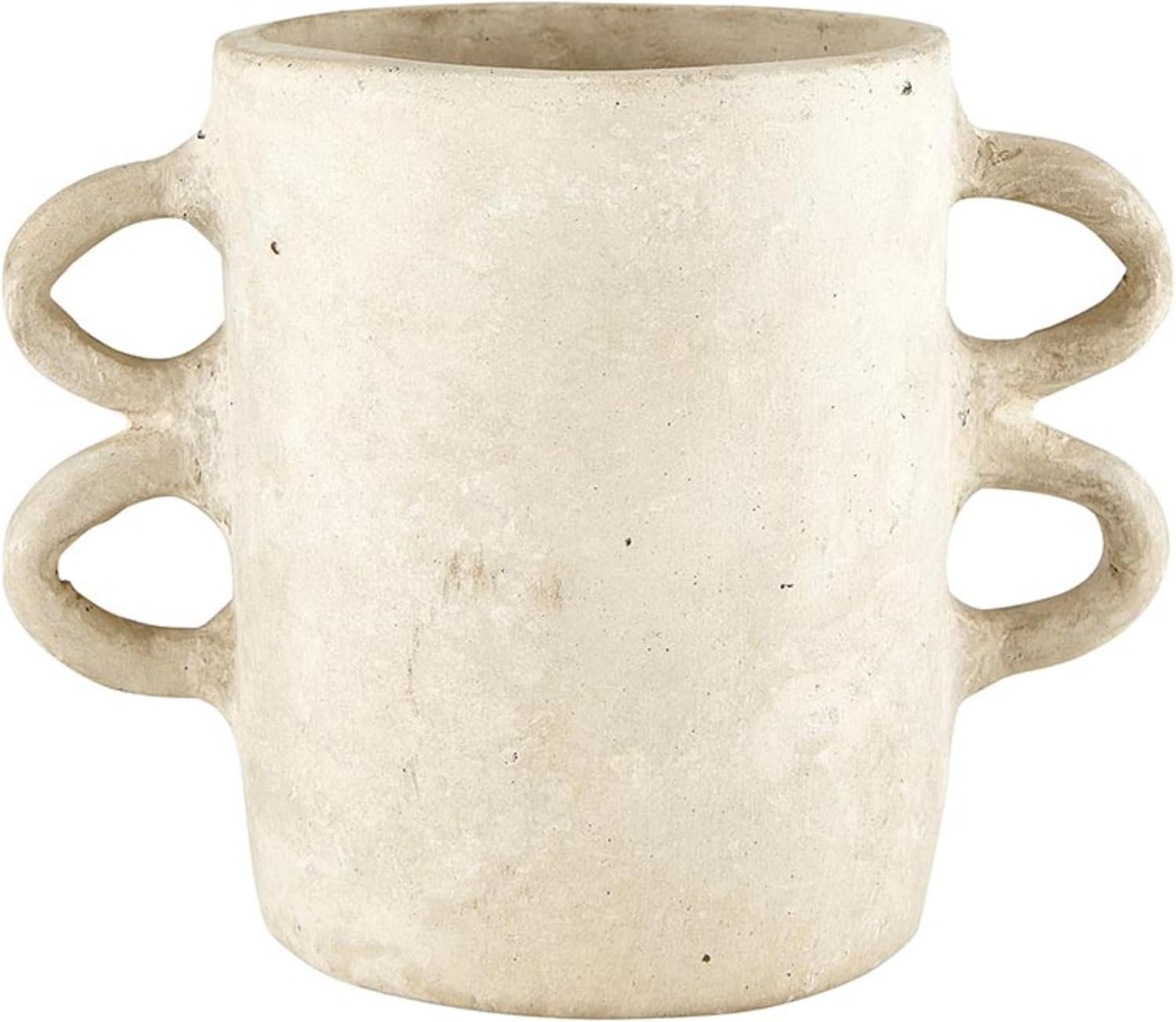 Santa Barbara Design Studio Pure Design Modern Paper Mache with 4 Handles Vase for Home Décor, 4.75" h, Natural