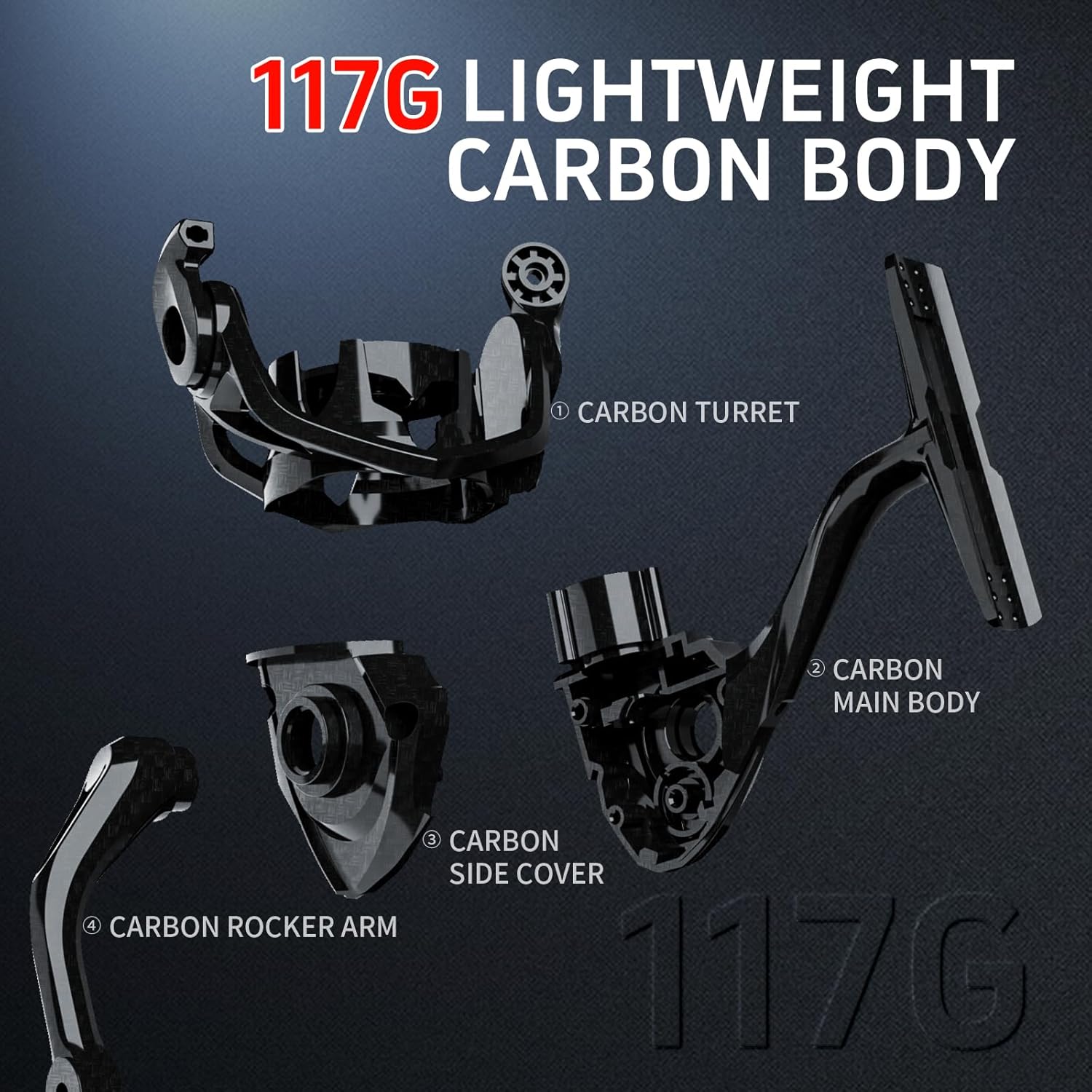 LS Lightweight Spinning Reel 500-1000 Series, 3.8oz Ultralight Carbon Fiber Frame, 5+1 BB, 5.2:1 Gear Ratio, 6.6LBs Max Drag, Saltwater/Freshwater Fishing Reel