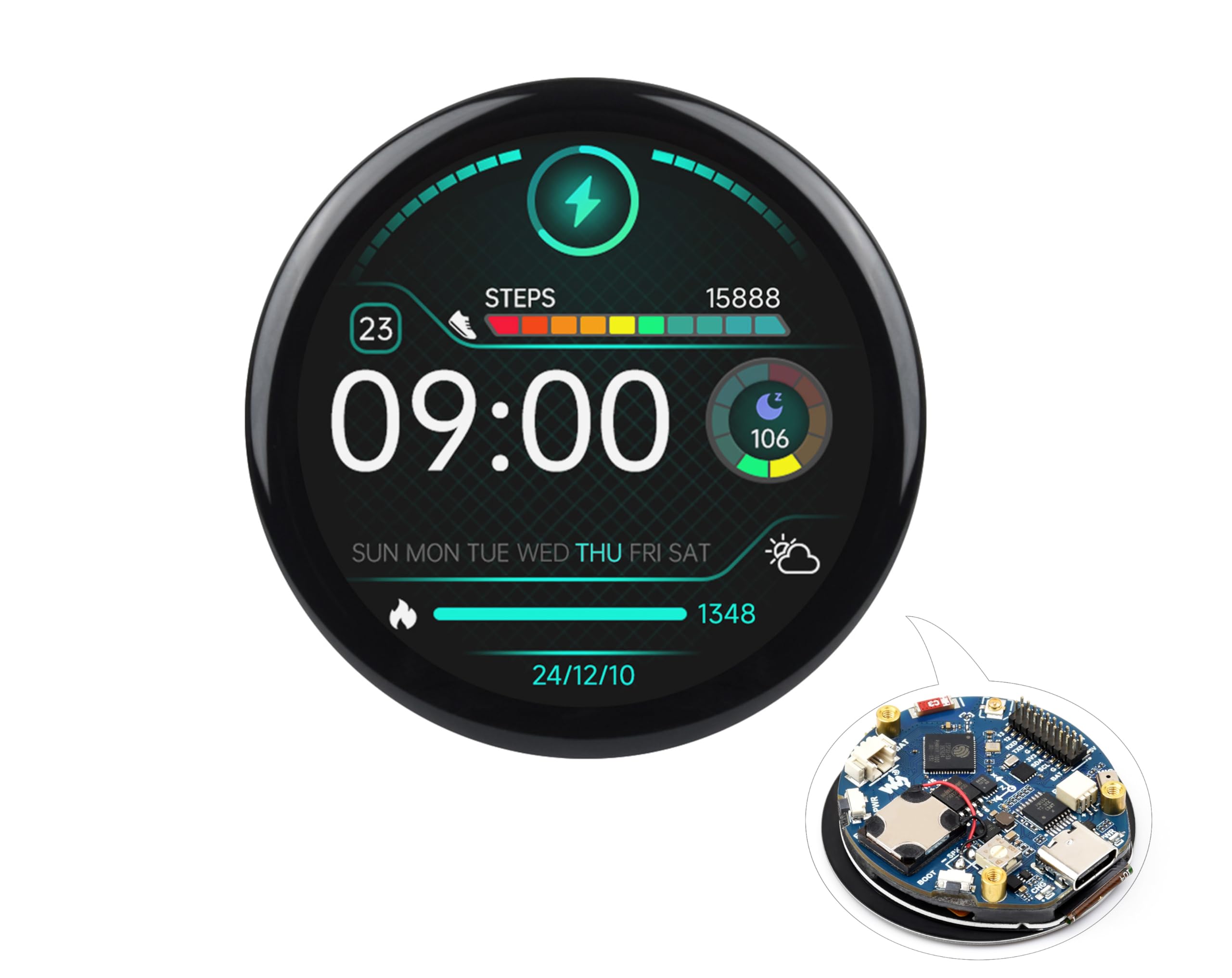 ESP32 C6 1.43 Inch AMOLED QSPI Display Development Board 466×466 1.43inch TouchScreen Dual MIC Audio Xiaozhi AI Deepseek N16R8