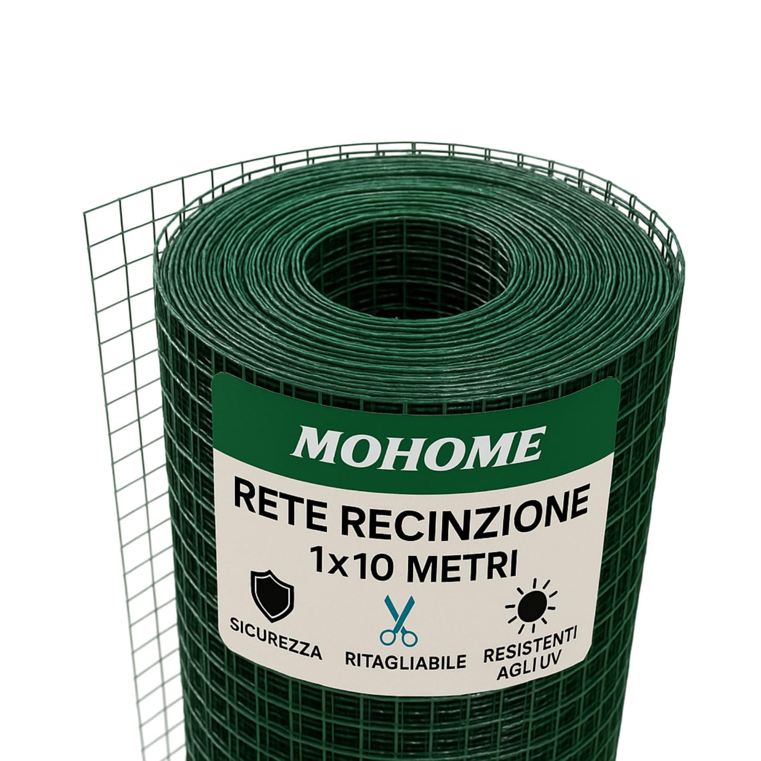 Rete Metallica Recinzioni 10 m x 1 m Plastificata Maglia Quadrata 12,5 mm Rete Protettiva Resistente Giardino Pollaio Cortile Vigneto Animali Ringhiere Balcone