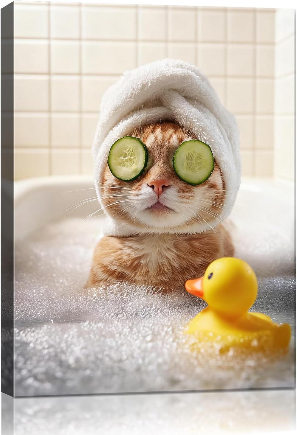 Funny Teddy Bear Canvas Wall Art - Humorous Gift for Men, Women, and Movie Fans - Waterproof Easy Clean Long Lasting HD Print - Black & White Wall Art for Bathroom, Restroom, Bar - 12x16 Framed