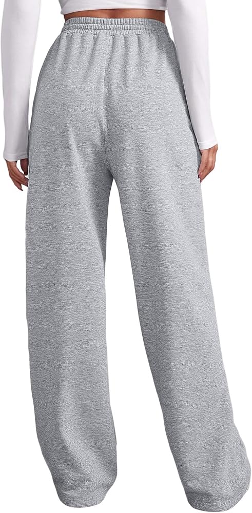 Pantalon Jogging Femme Taille Haute – Pantalon Large Polaire Doux, Poches, Style Baggy Sweatpants – Yoga, Running, Maison, Décontracté
