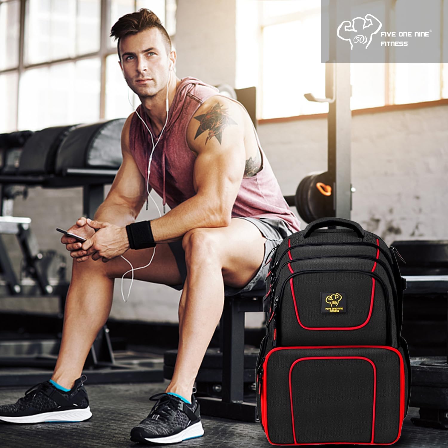 519 Fitness Meal Prep Backpack, 6 Meal Insulated Bodybuilding Lunch Rucksack with Computer Compartment for Men and Women to Hiking/Picnic-Includes 6 Leakproof Meal Containers, 2 Ice Packs and Shaker - Image 7