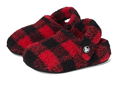 Crocs Kids Classic Cozzzy Slippers (Toddler) Kids Shoes Buffalo Plaid/Black/Varsity Red : 6 Toddler M, Polyester