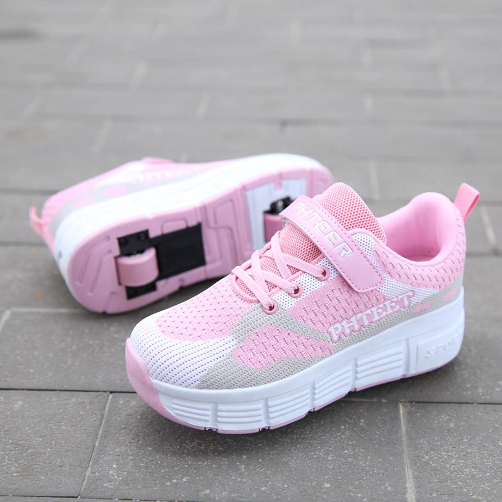 HFCY Scarpe Con Rotelle Per Bambini - Sneaker Con Doppie Ruote Regolabili - Foto 5
