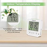 Vista 7 de Geevon Reloj despertador atómico de viaje con retroiluminación automática/8s, 2 ajustes de alarma, detección de temperatura, aumento de sonidos