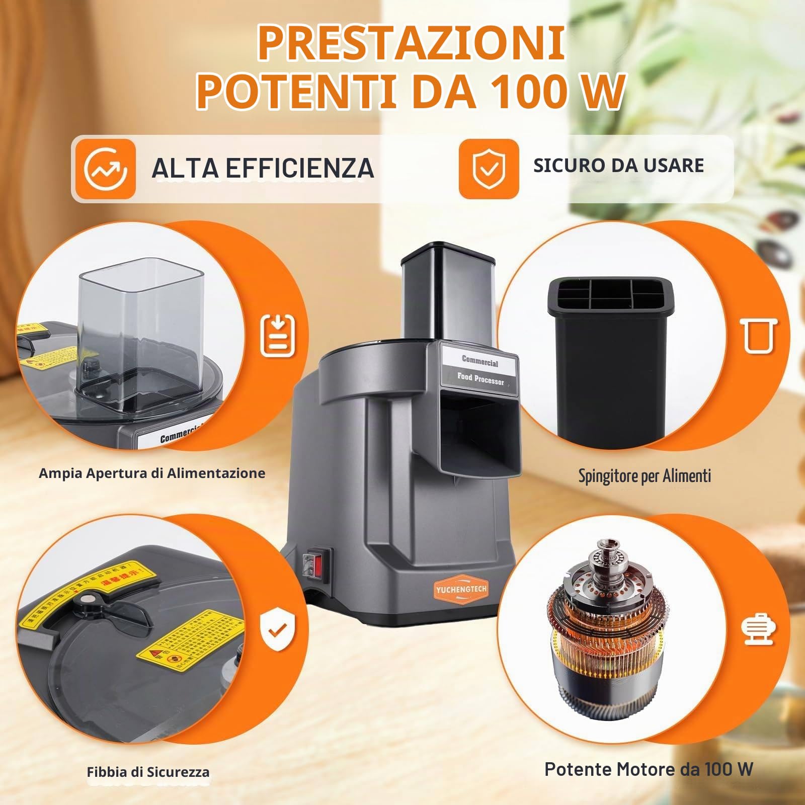 Tritaverdure Elettrico 3 in 1 - Cubettatrice per Frutta e Verdura Professionale Multifunzionale, Robot da Cucina con Lame in Acciaio Inox per affettare, Tagliare a cubetti, tritare