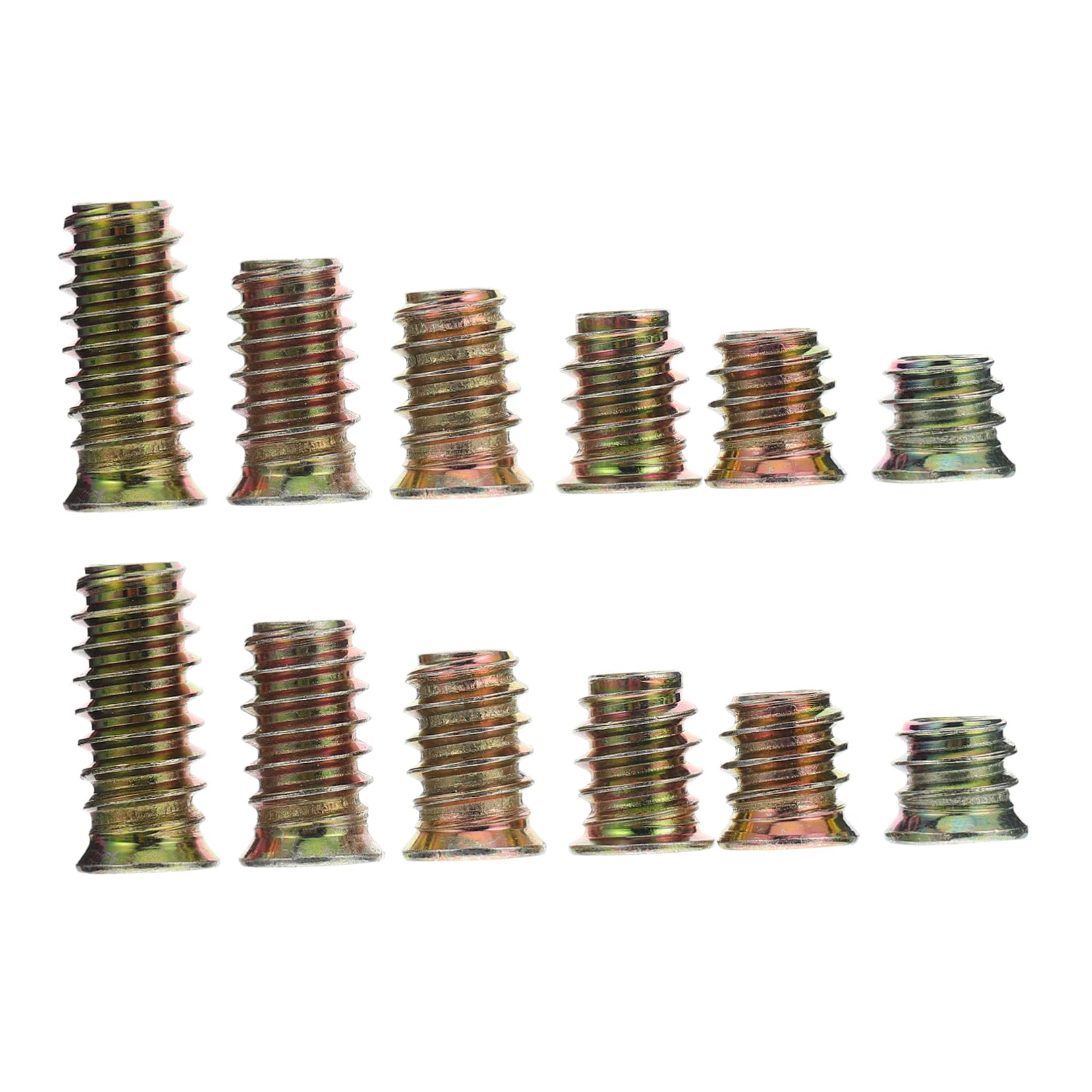 ERINGOGO 60pcs Nuts Threaded Insert Nuts for Furniture Assembly Metal Socket Fasteners for Pulls and Display Cases