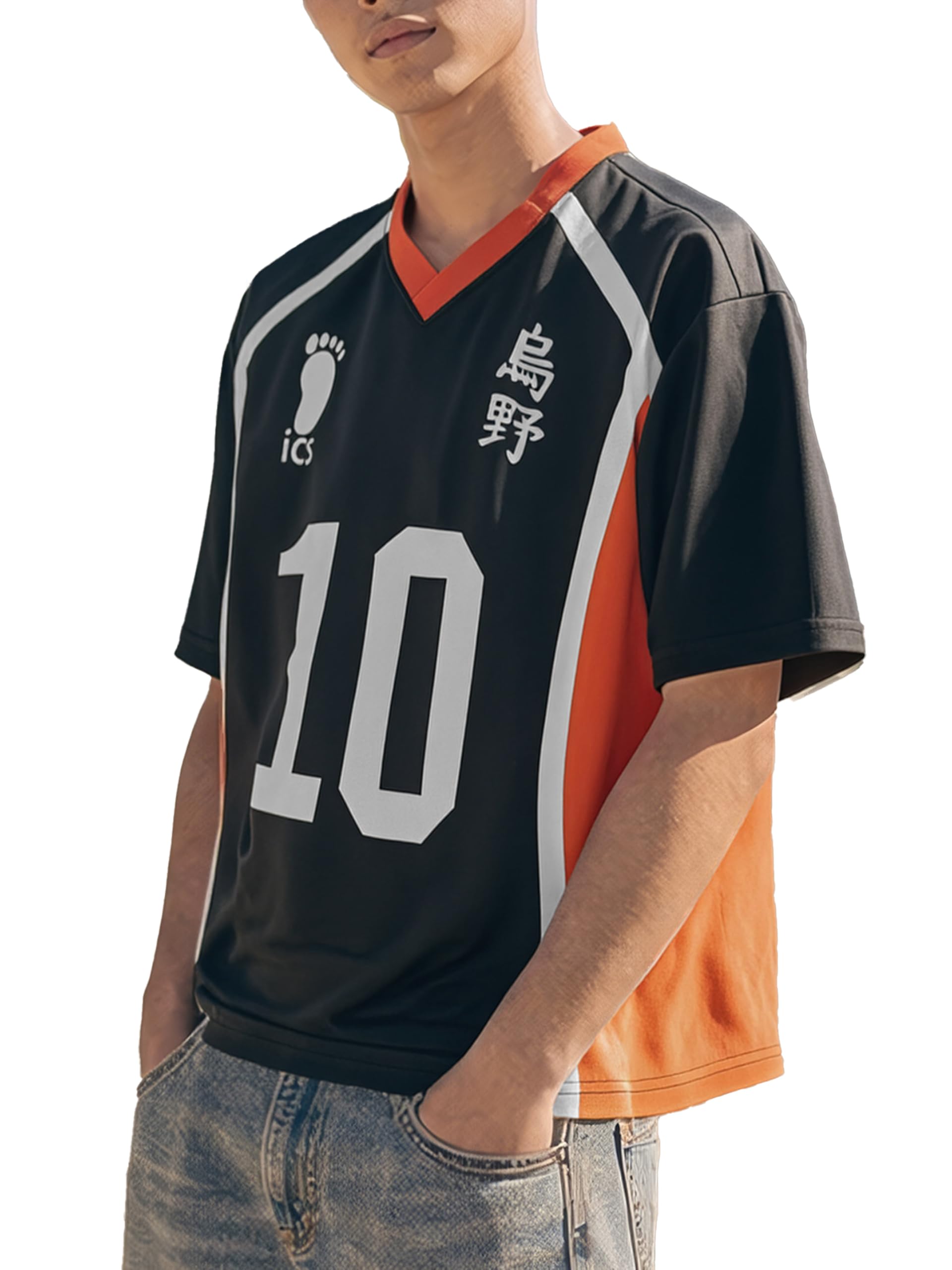 comicsense Unisex Anime Boxy Fit T Shirts for Men and Women, Karasuno #10 Printed Anime Jersey Tee-picture-11