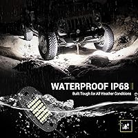 Vista 3 de 4 Cápsulas Luces de Roca Blancas 6000K Blanco Puro 36 LEDs Chips SMD Súper Brillantes Luz de Neón Underglow IP68 Impermeable para Camionetas Pickup