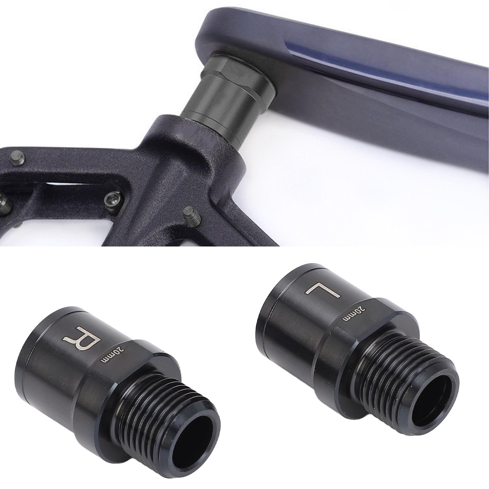 Extensores de Pedal, 2 Piezas Extensión de Pedal de Aleación de Titanio de 20 mm para Bicicleta