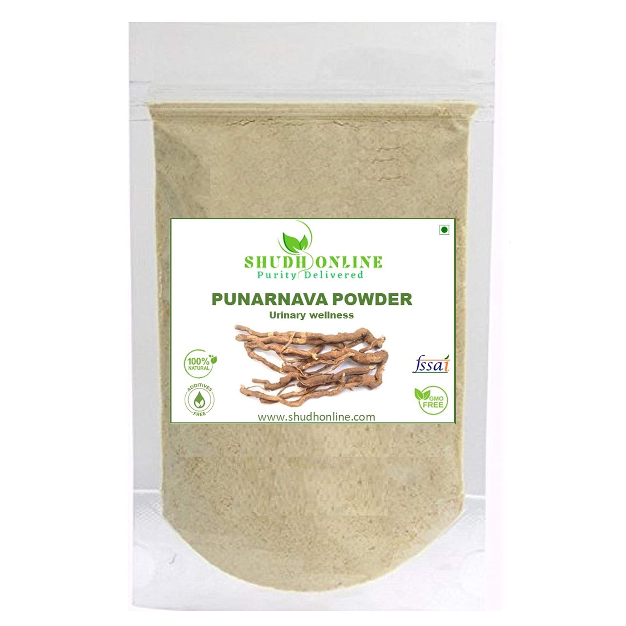 Shudh Online Punarnava root powder, Boerhavia Diffusa (100 grams) - Good Health and Healthy Appetite