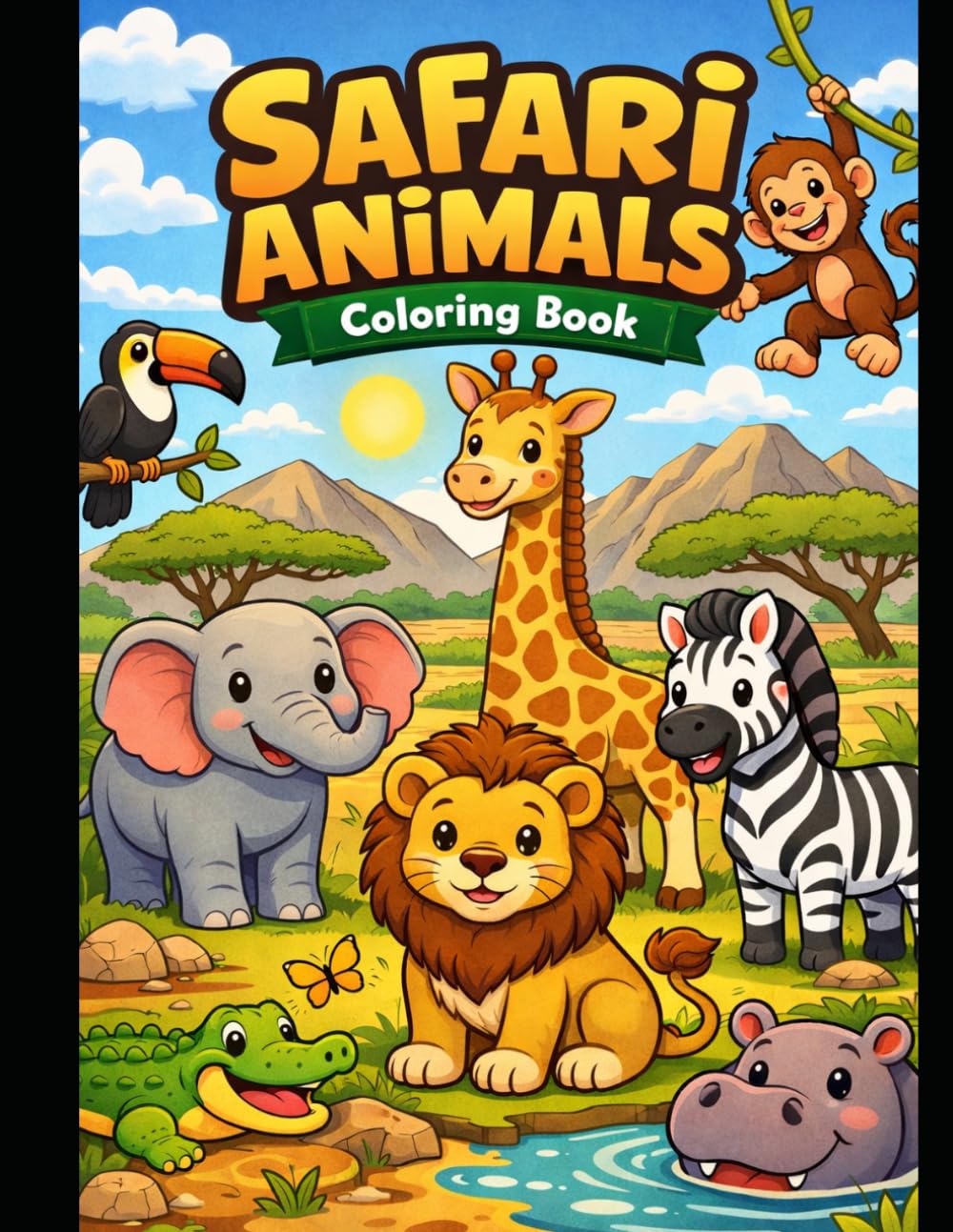 Safari Animals Coloring Book: 30 Fun Safari Animals for Kids