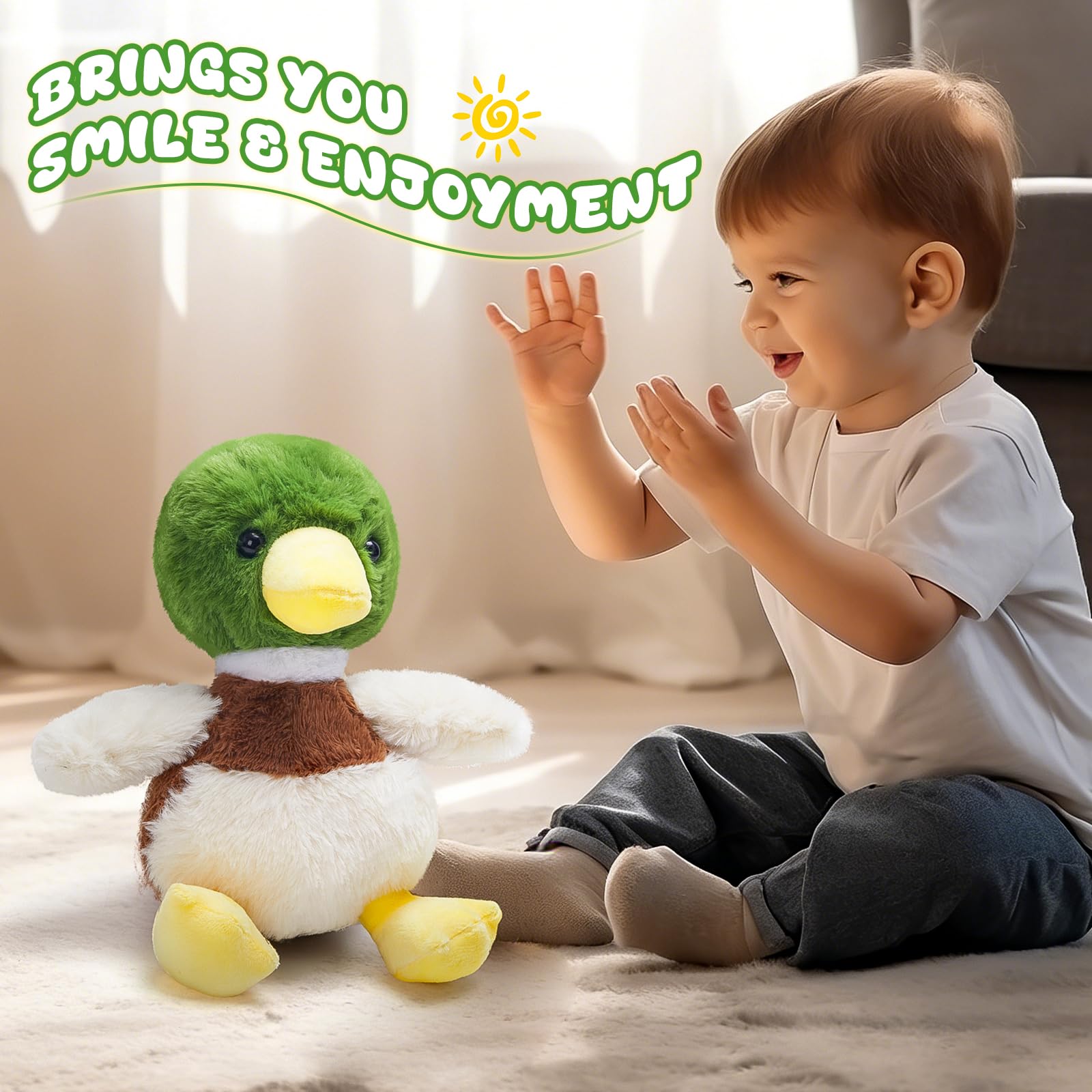 SpecialYou 25,4 cm mikrowellengeeigneter und gewichteter Stockenten-Plüsch, beheizte Stockente, duftend, Stofftiere, Plüschtier für Wärme und Komfort, Plüsch-Geschenk für Kinder, Geburtstag
