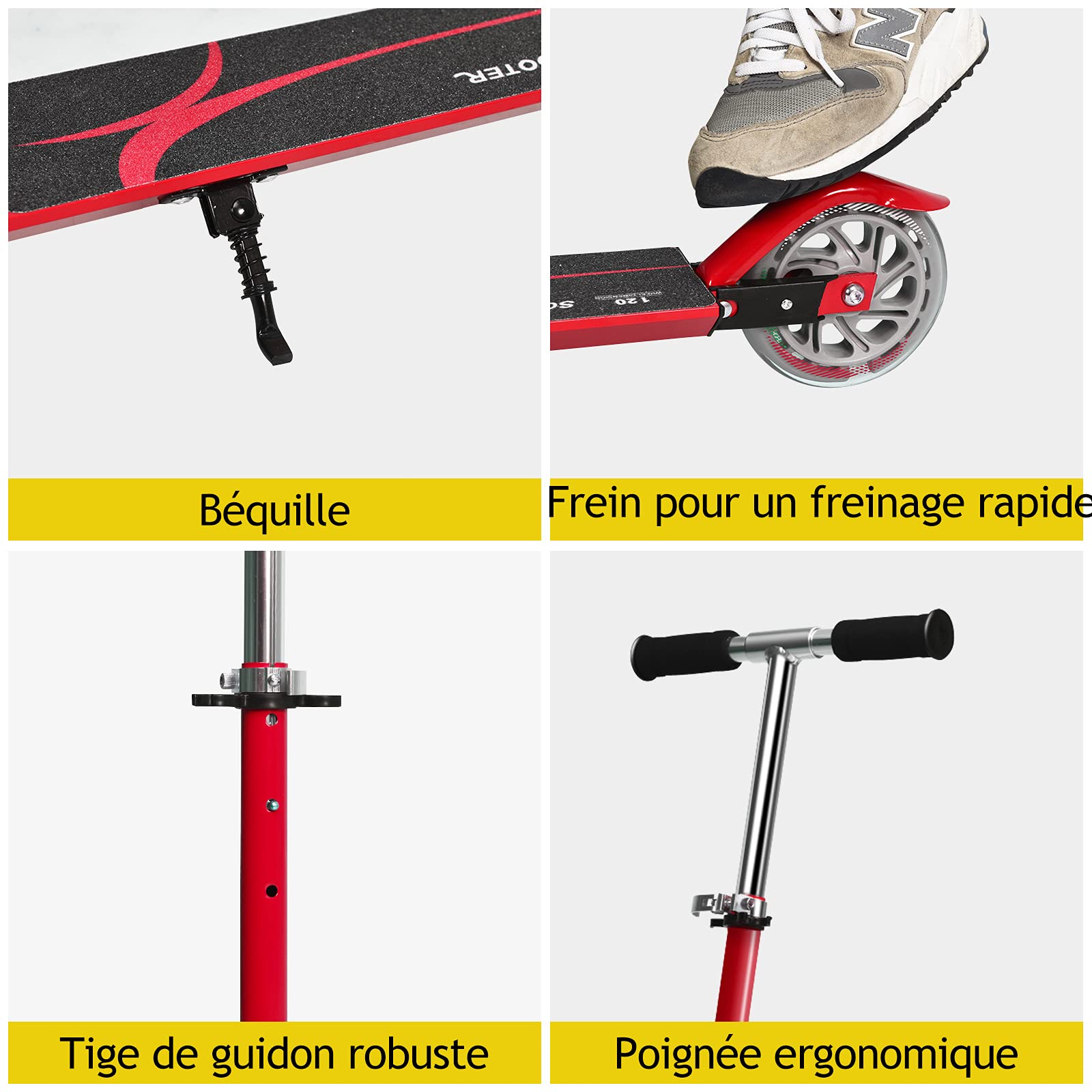 GOPLUS Trottinette Enfant de 3 à 7 Ans, Trottinette Pliable avec 2 Roues Lumineux, Poignée Hauteur Réglable, Frein sur Roue Arrière, Charge Max 70KG, 70x10x63/73/86CM, Cadeau pour Garçon/Fille