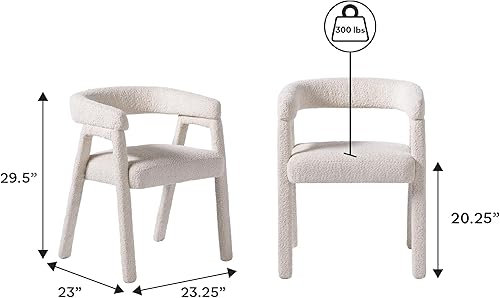 Miniatura 3 de Walker Edison Ezra - Silla de comedor moderna de madera maciza con respaldo redondeado, color natural (juego de 2)