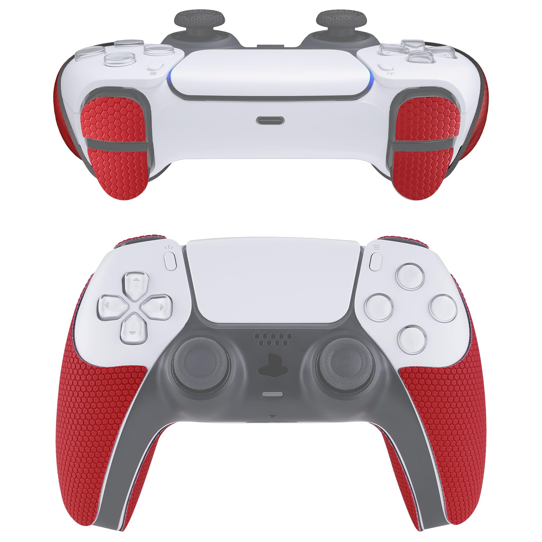 eXtremeRate PlayVital Pegatina para ps5 - Adhesivo de Silicona Antideslizante, Skin de Goma para ps5 Control, Protector con Textura para Mejor Agarre en el Mando (Olas Resplandecientes) — view 16