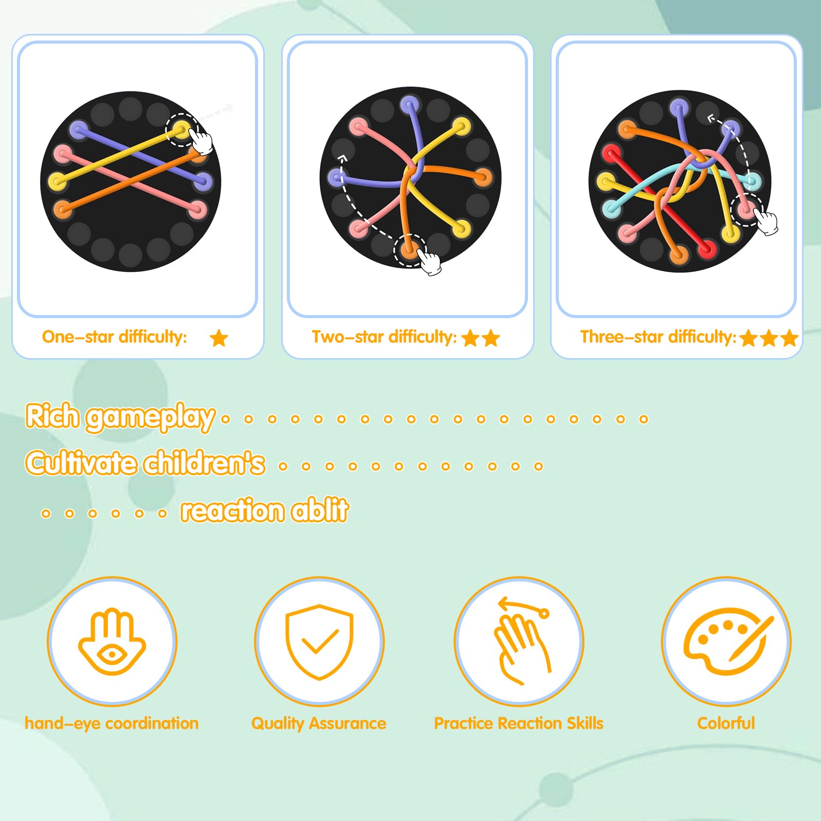 Brainy Knots Jeu De Logique à Nœuds, Jeu De Puzzle Avec Cordes