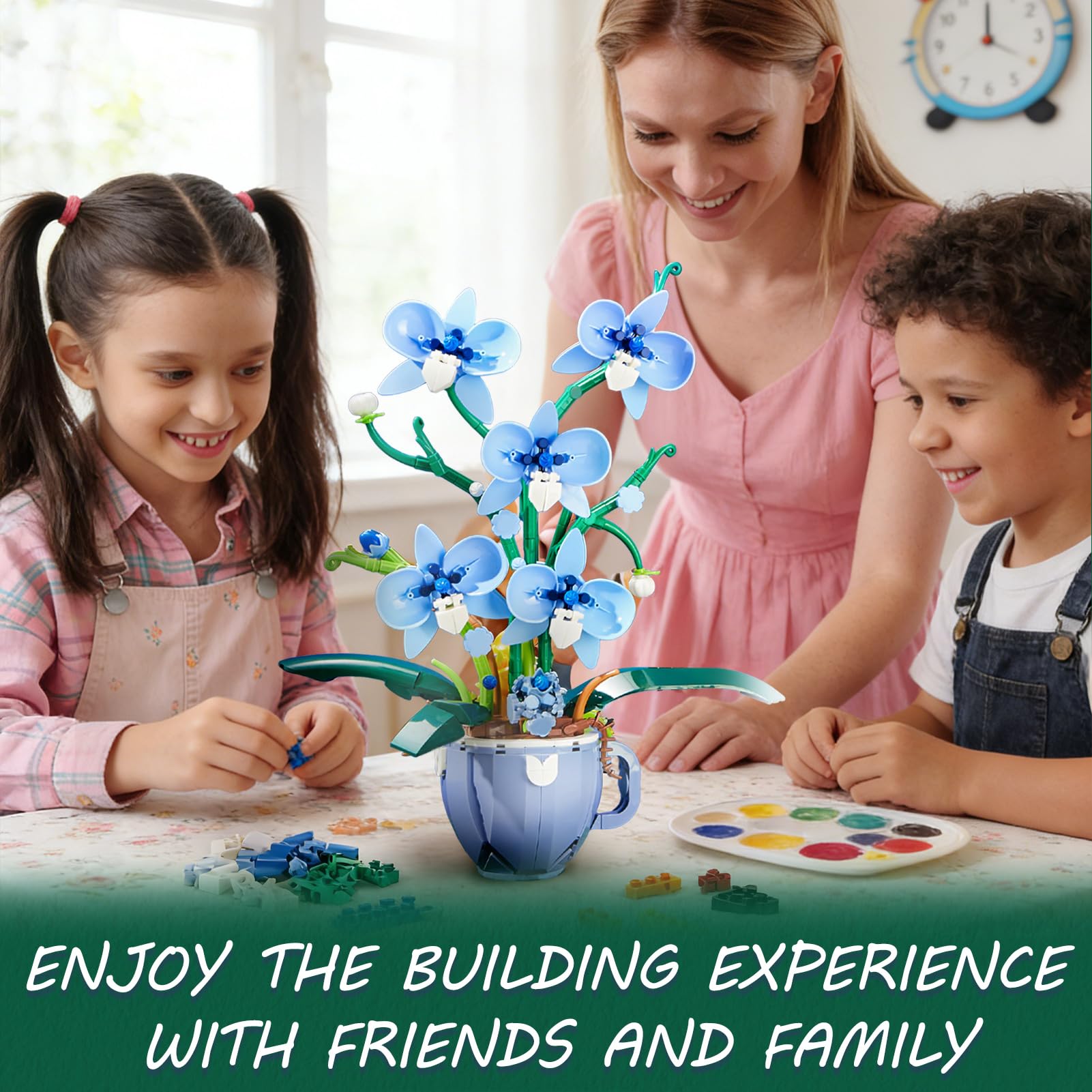 Amazon.com: Blue Orchid Flower Building Set with Vase for Adults