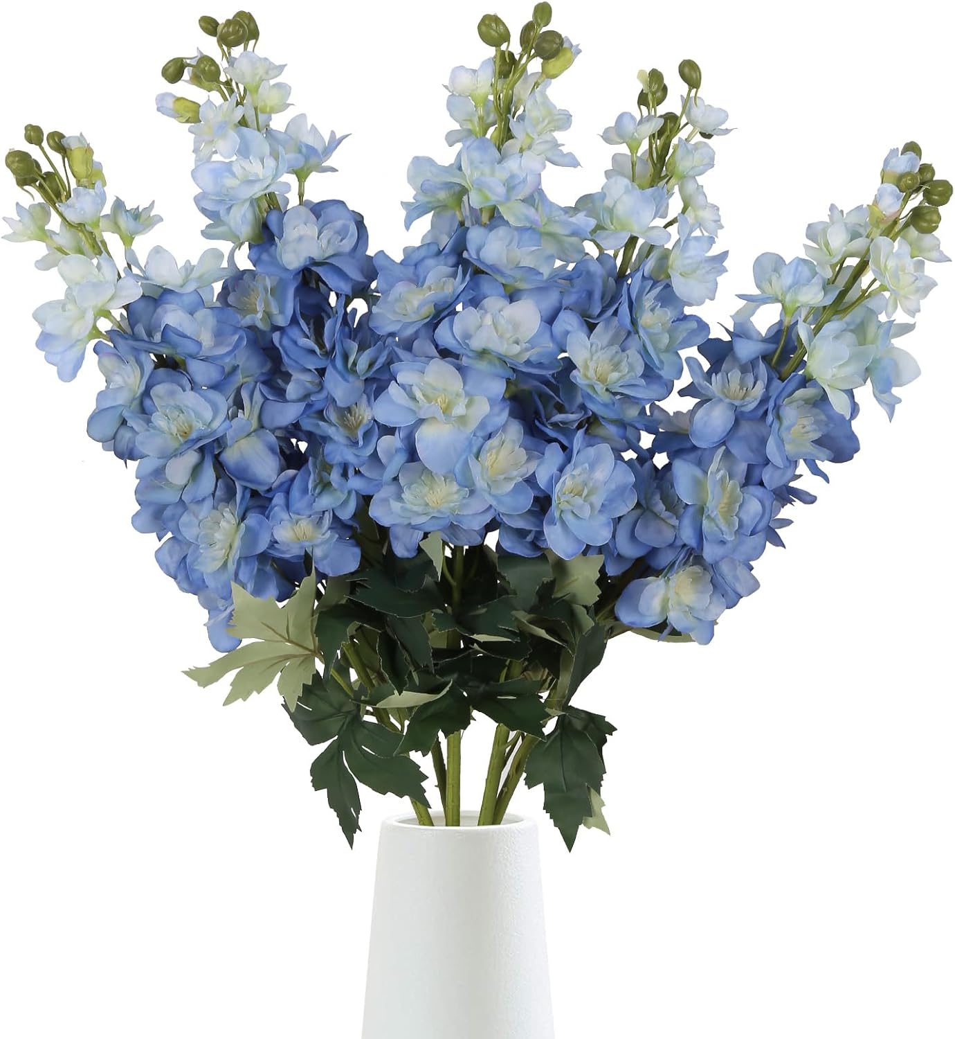 5PCS Dusty Blue Snapdragon Artificial Flowers 30.7" Delphinium Silk Flowers Dusty Blue Hyacinth Realistic Faux Flowers for Wedding Centerpieces for Tables Home Decor Indoor (Blue)