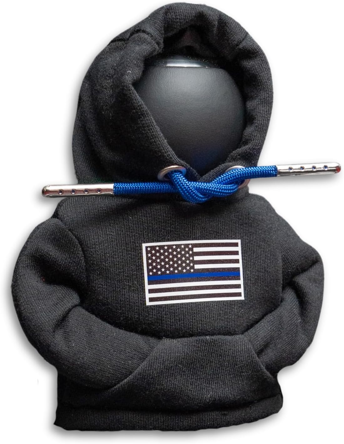 Billetworkz Shift Knob Cover, Mini Gear Shift Hoodie, USA Flag - Blue Line