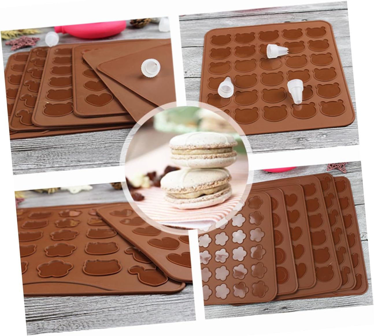 ULTECHNOVO Silicone Macaron Baking Mat Non Stick Pastry Baking Mold with Capacity Food Grade Silicone Dishwasher Safe for Oven and Microwave Use