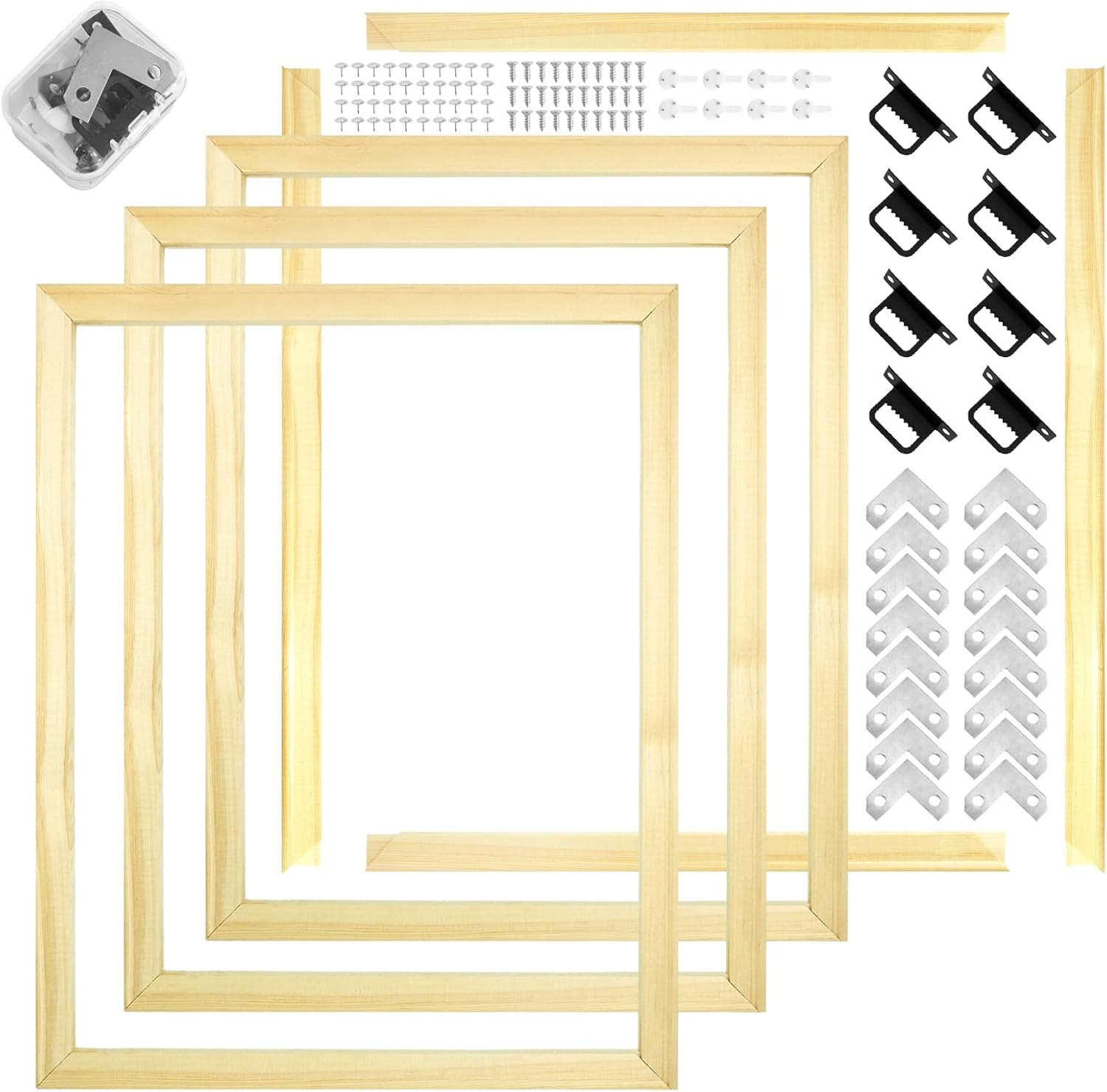 4 Pcs 16x20 Inch DIY Canvas Stretcher Bars Canvas Frame Wood Frames Kit for Posters, Prints, Painting, Oil Painting, Embroidery Stitch and Needlepoint Arts