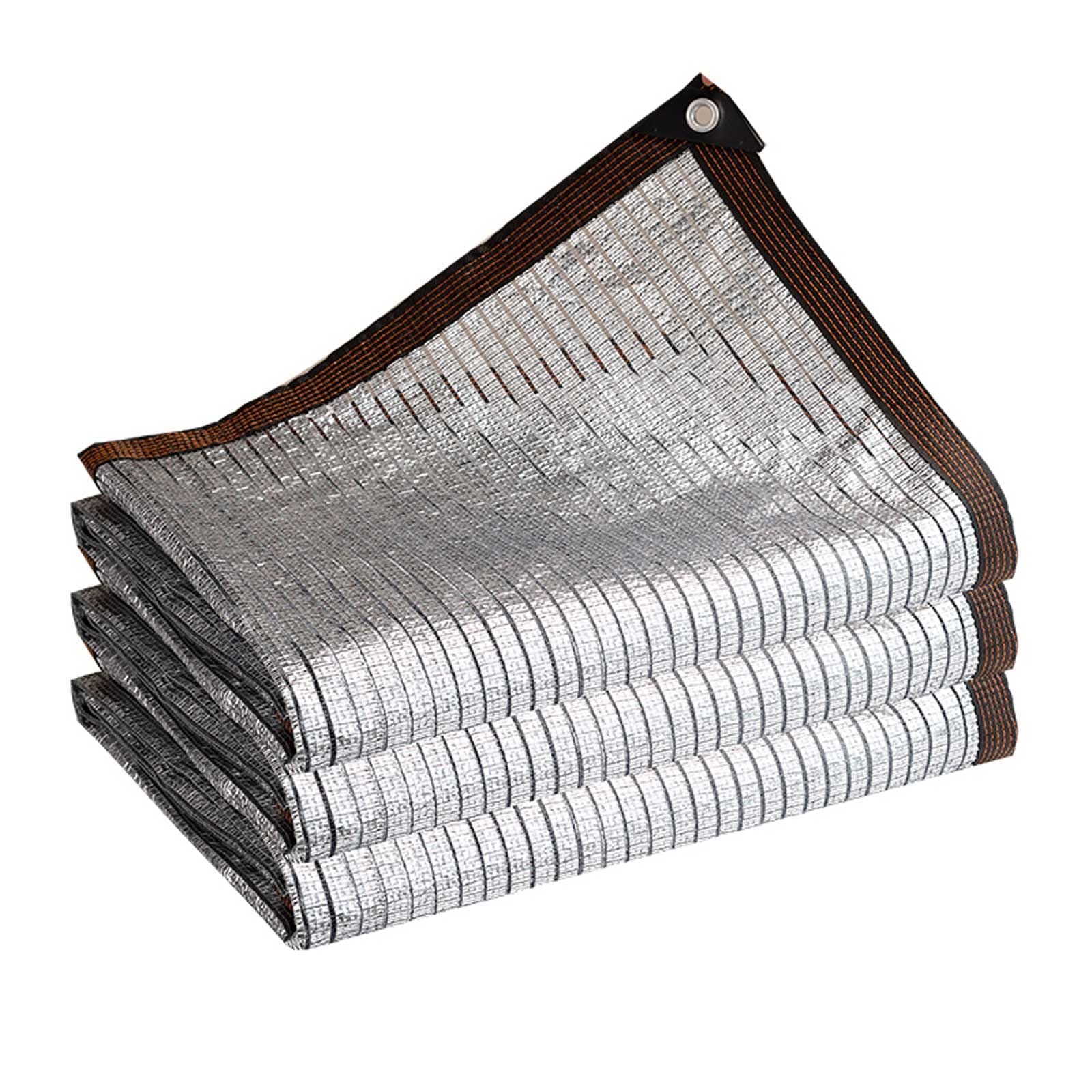 75% Aluminum Foil Sun Shade Cloth Reflective Garden Mesh Netting for Greenhouse Yard Parking and Kennel - Silver 2x7m (6.6x23ft)