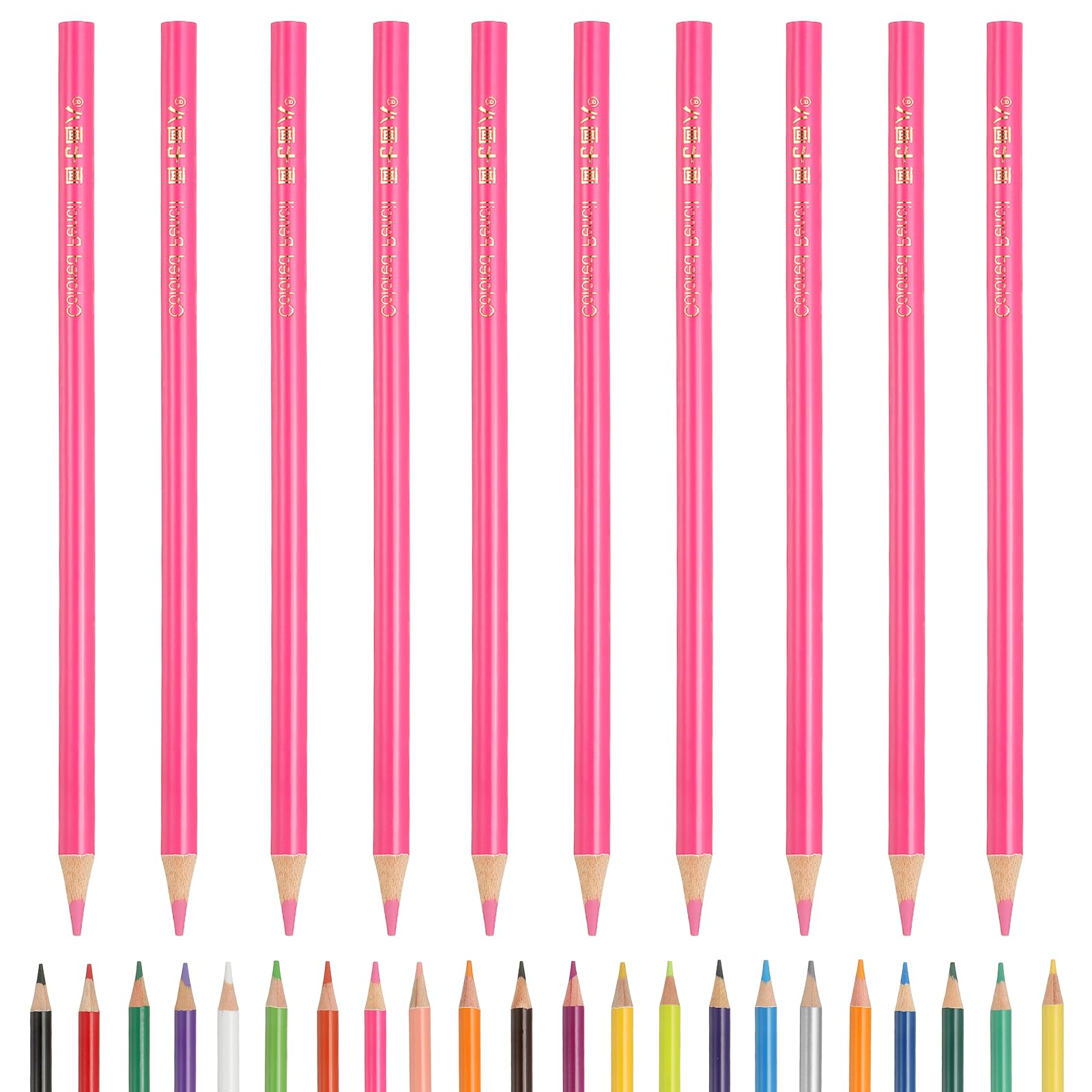 PATIKIL Colored Pencils, Pink Color Drawing Pencils with Oil-Based Cores Art Scrapbook Supplies for Adult Coloring Books Artists Beginners Drawing Sketching, 10 Pcs